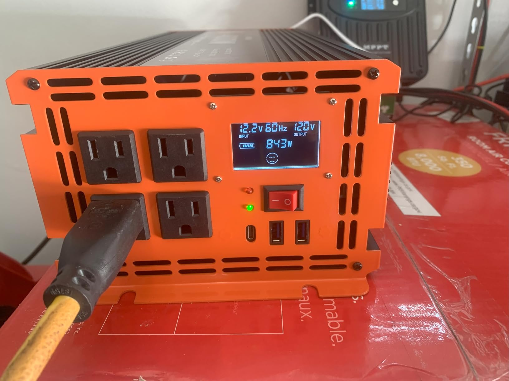 3000 Watt Power Inverter 12V DC to 110V/120V AC Converter Peak Power 6000W Car Inverter with LCD Display 3 AC Outlets, 2 USB & Type-C Port for RV, Truck, Off-Grid Solar System with Remote Controller customer photo 2