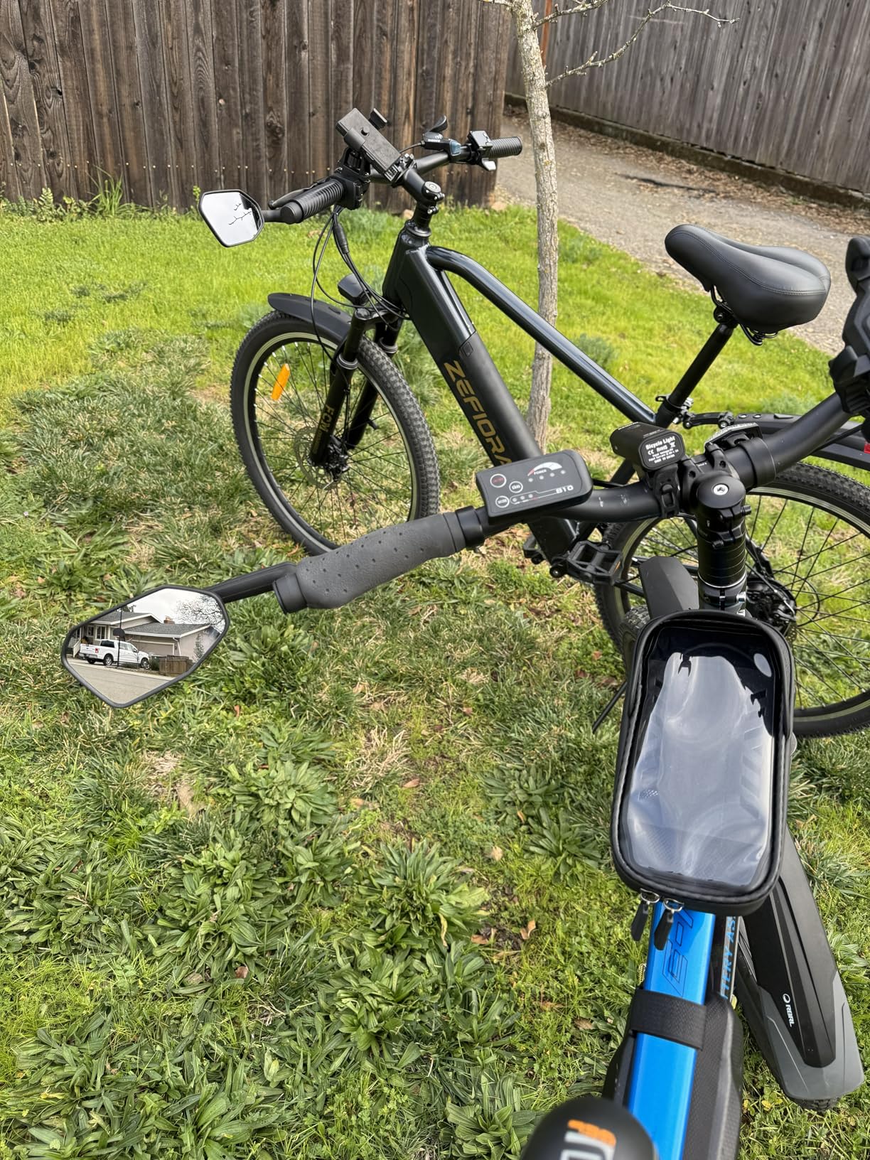 RBRL Bicycle Mirror, Extra Large Bike Mirror, 360° Adjustable Shatterproof and Durable Bar End Rear View Mirror Bicycle, Side Mirrors for E-Bike customer photo 1