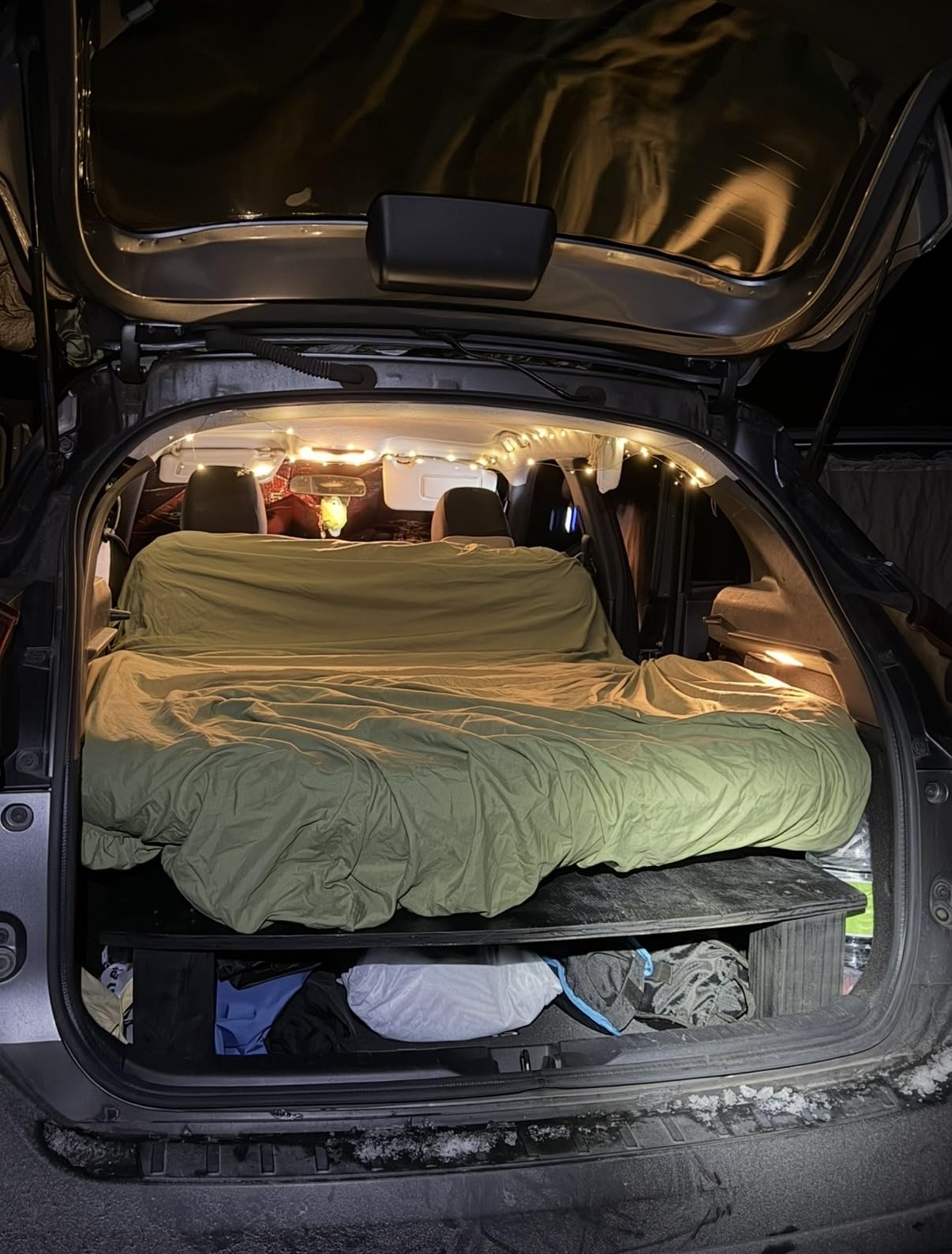 KMZ SUV Air Mattress Thickened and Double-Sided Flocking Travel Camping Bed with 2 Pillows & Electric Pump Dedicated Mobile Cushion Inflatable Bed for SUV Trunk and Rear Seat (Dark Gray) customer photo 2