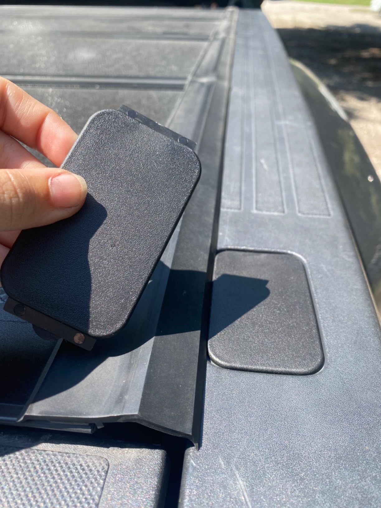 Truck Bed Rail Cap Plastic Bedrail Insert Plug Box Stake Pocket Cover Compatible with Ford F150 2015-2024, F250 F350 2017-2024 Replace FL3Z99290D90AB (4pcs) customer photo 1