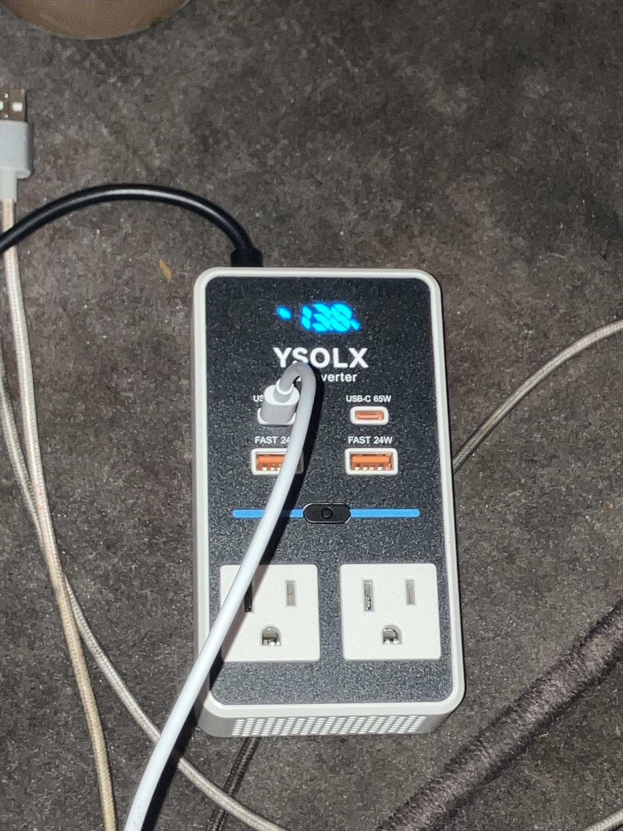 300W Car Power Inverter - YSOLX Dual DC 12V to 110V AC Car Outlet Adapter to Wall Plug, 24W Fast Charging USB-C&USB-A, Portable Charger Converter with for Laptops, Phones customer photo 1