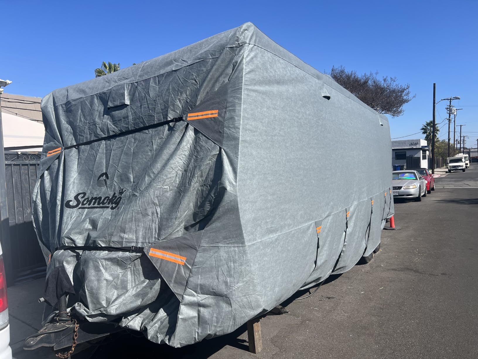 Upgrade 7-Layer Heavy Duty RV Cover 35-38 FT | Fits RVs with Roof Top A/C | All-Weather Travel Trailer RV Cover for Snow & Wind Protection | Rip-Stop Camper Cover with 5+2 Straps customer photo 2