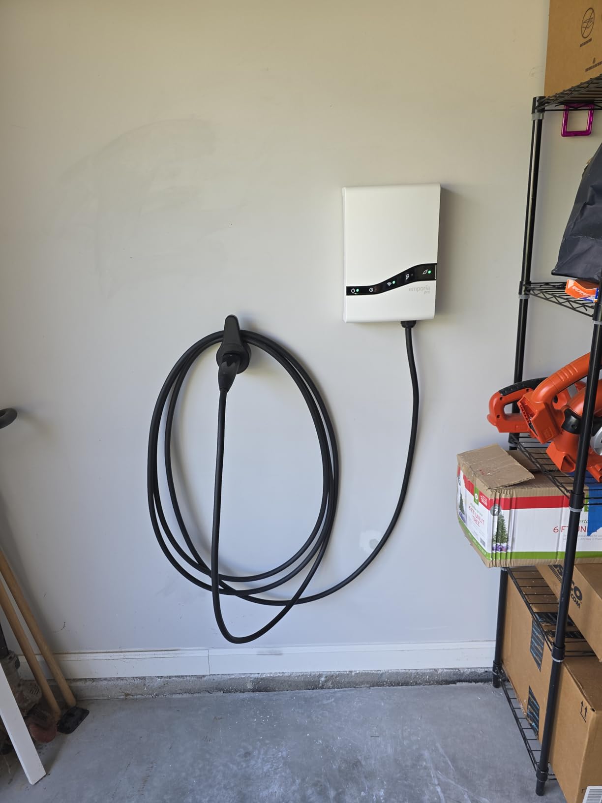 Emporia Pro Level 2 EV Charger with PowerSmart, Compatible with Tesla/NACS Vehicles - 48 amp Fast EV Charger for Home - 240v Electric Vehicle Charging Station - 25' Charging Cable customer photo 1