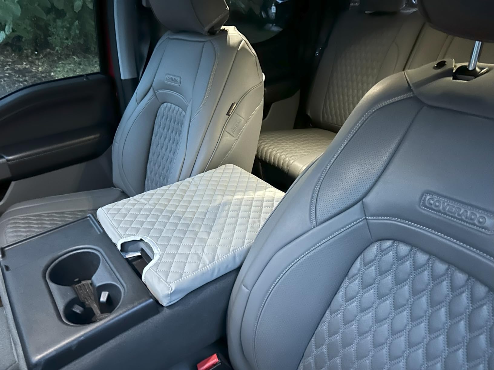 Center Console Cover for Ford F150 2015-2020, Armrest Cover for F250 F350 F450 2017-2022, Expedition 2018-2024, PU Leather Car Truck Interior Accessories Middle Console Cover, Bucket Seat customer photo 1