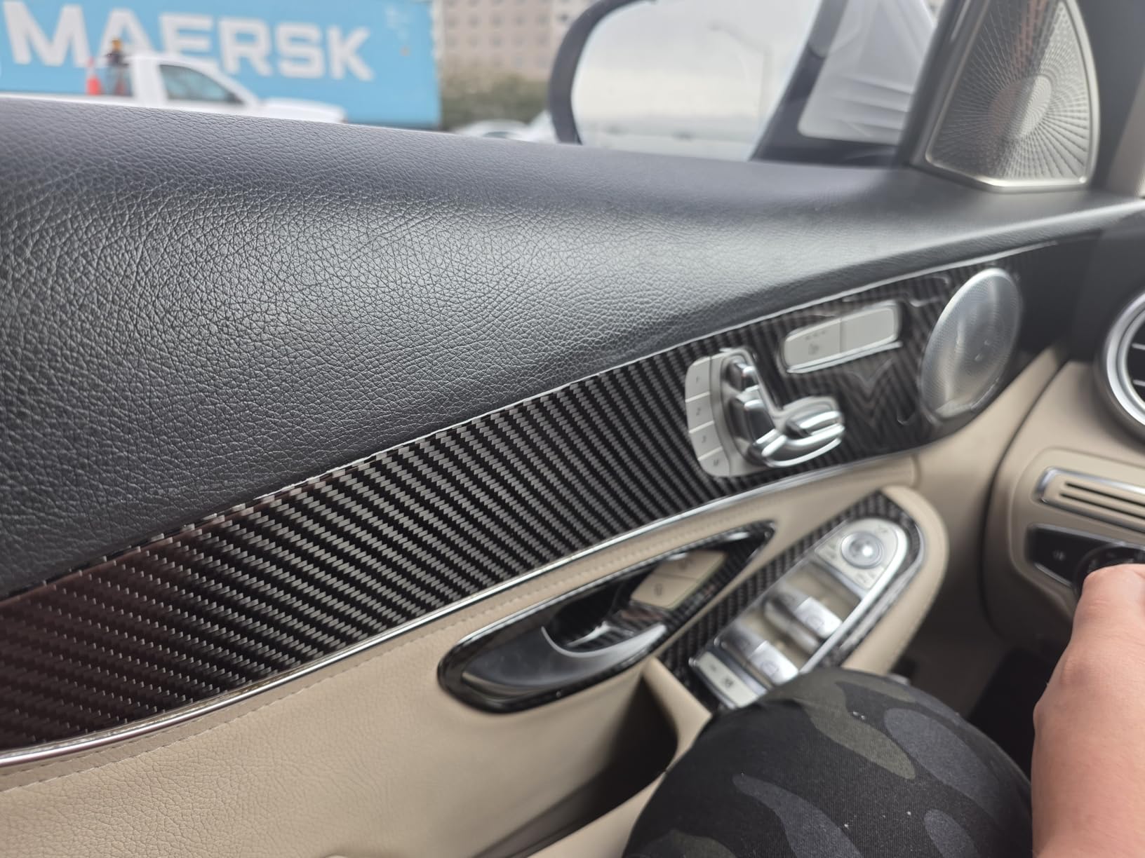 NVCNX Carbon Fiber Compatible with Mercedes-Benz C-Class W205 C300 C400 C450 C43 C63 AMG 2015-2021 Sedan/GLC 300 43 63 AMG 2016 2017 2018 2019 2020 2021 2022 Accessories Cover Sticker Interior Trim A customer photo 1