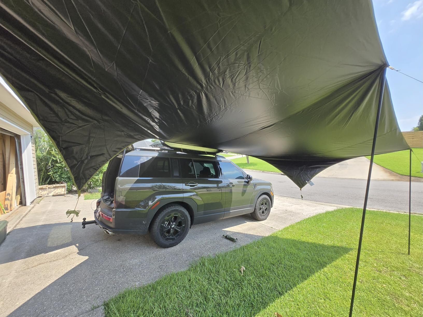 TIMBER RIDGE 19x9.8ft Retractable Car Awning with Blackout Coating, 186ft² Roof Rack Pull-Out Sun Shade Overland Camping, UPF50+ Waterproof Sun Shelter for Vehicle/Truck/Jeep/SUV/Van Green customer photo 1