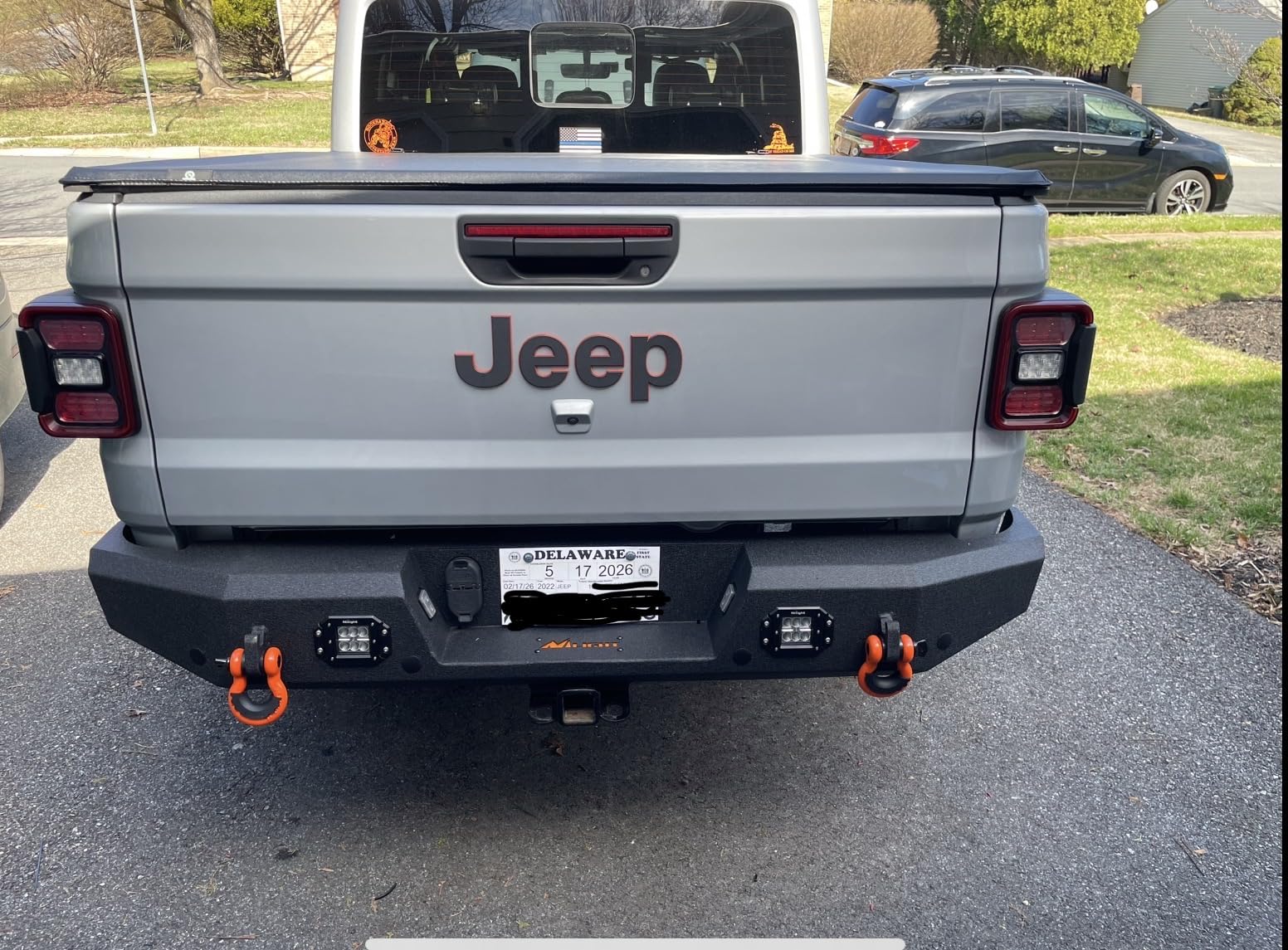 Nilight Rear Step Bumper Compatible with 2020 2021 2022 2023 2024 2025 Gladiator JT Super Duty Pickup Truck Bumper with LED Lights, Sensor Holes and D-rings customer photo 1