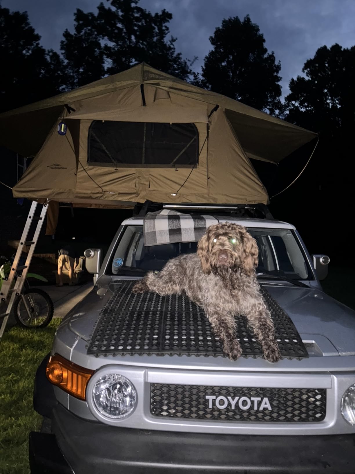 Rooftop Tent for SUV & Truck Camping, Soft Shell Roof Top Tent, Quick-Setup Design with Telescopic Ladder and LED Lighting for 2-3 Person Family Adventures customer photo 2