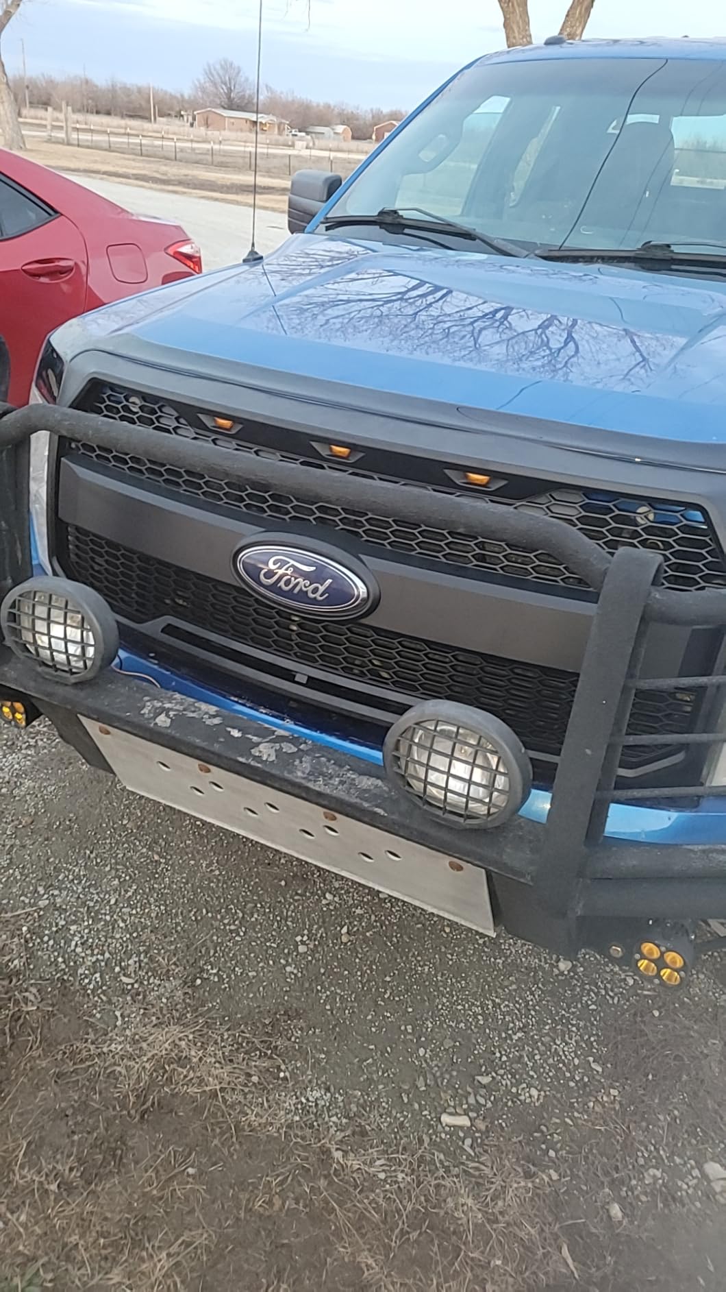AMERICAN MODIFIED Raptor Style Mesh Grill with Amber LED Lights and Emblem Base Compatible with 2009 to 2014 Ford F150 Models, Matte Black customer photo 1