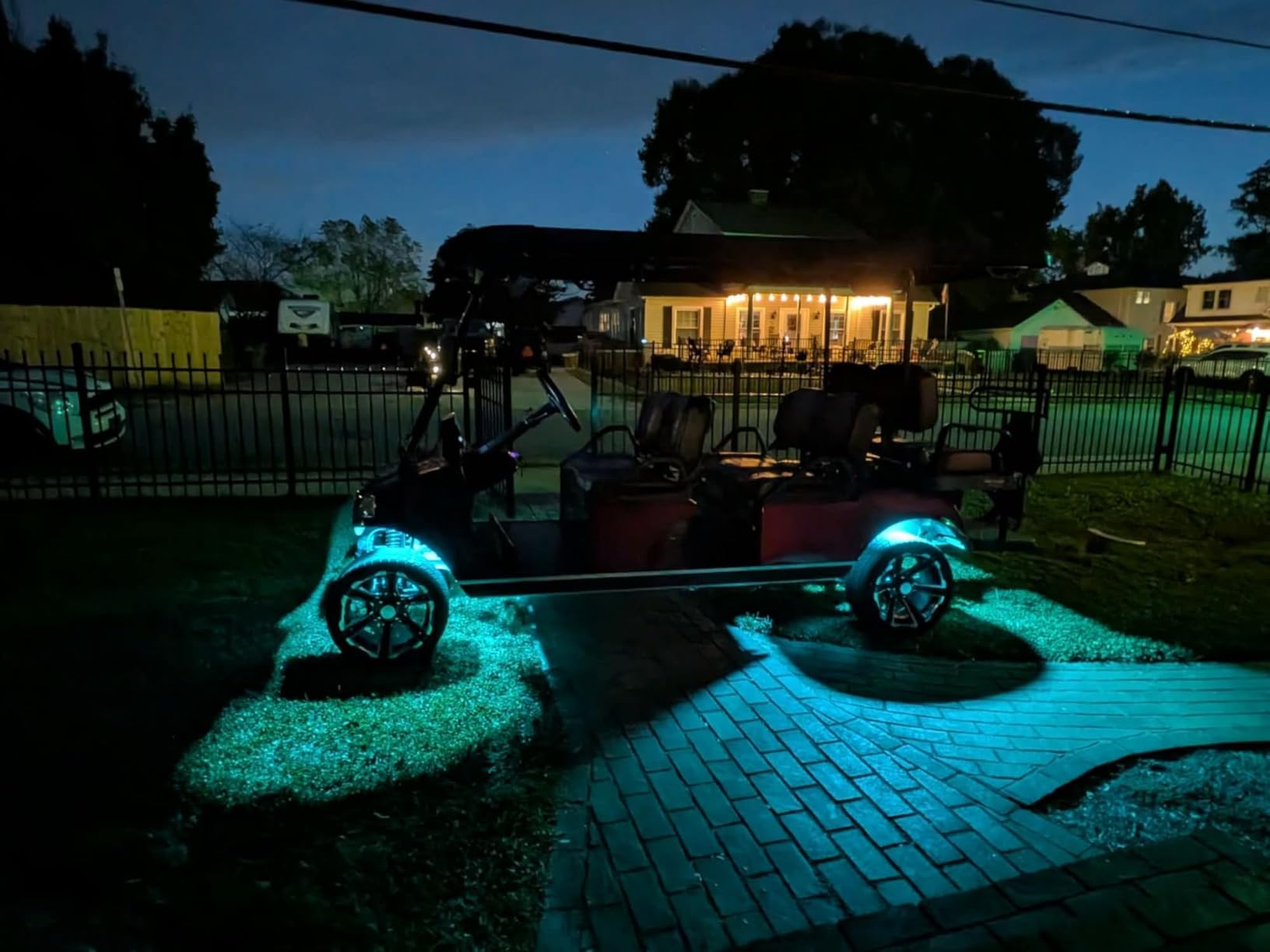 4 Pods RGB LED Rock Lights, Underglow Multicolor Neon Light Kit, Wheel Well Light with APP Control & Music Mode, Under Glow Lights for Trucks,Jeep,SUV,Golf Cart,ATV,Pickup Off Road,12V customer photo 1