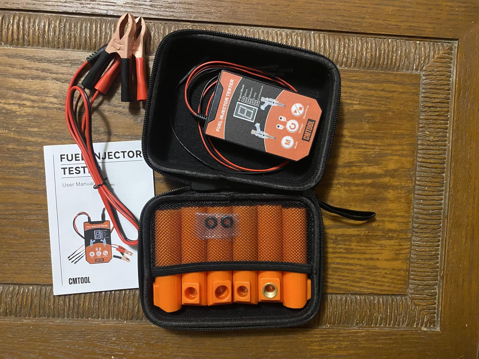 Universal Fuel Injector Tester Cleaner Tool Kit, 6 Size Cleaning Adapters 8 Pulse Modes Injector Tester 12V/5V Output Power Drive, 4 Wire Dual Channel DIY Fuel Injector Cleaner Tools customer photo 1