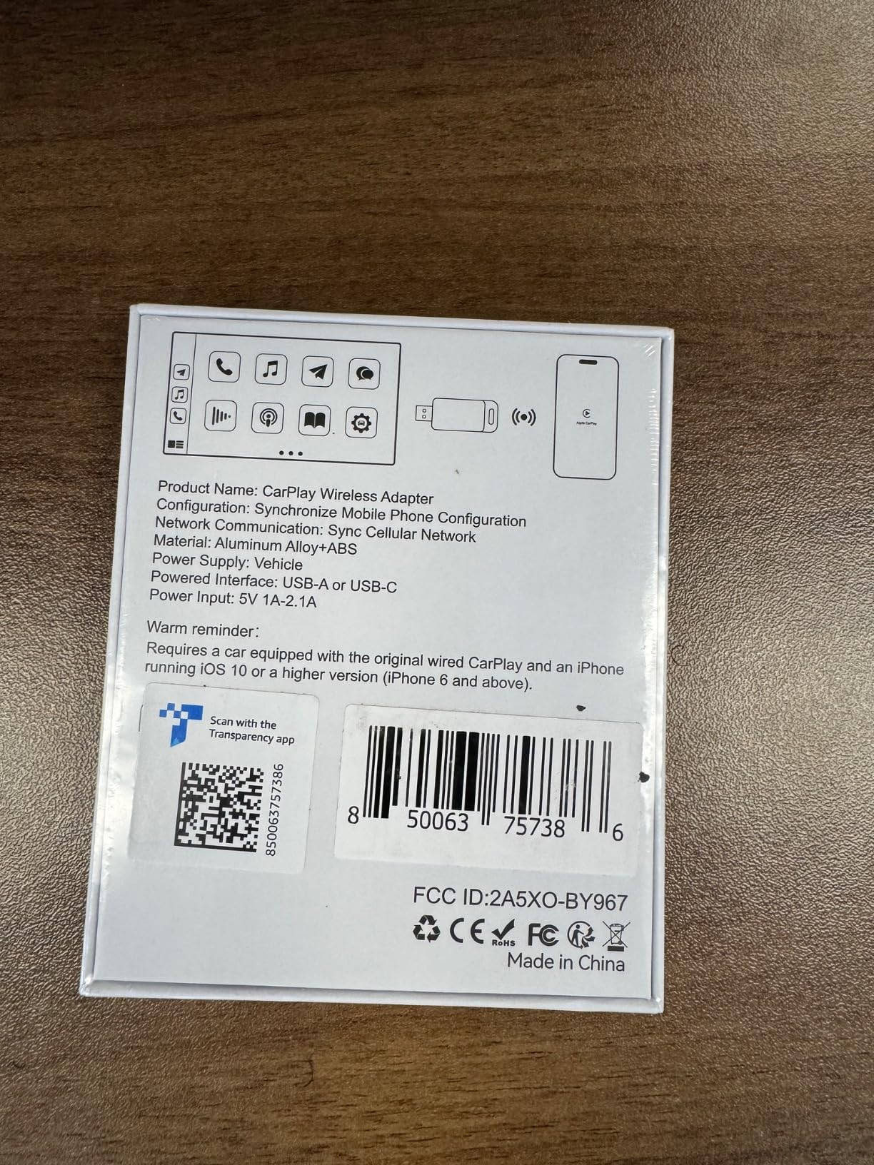 Wireless CarPlay Adapter 2024 Upgrade, Plug and Play, No Latency, Converts Factory Wired to Wireless, Compatible with iPhone 6+ and 2015+ Cars, Bluetooth 2.4GHz and Wi-Fi 2.4+5.8GHz customer photo 2