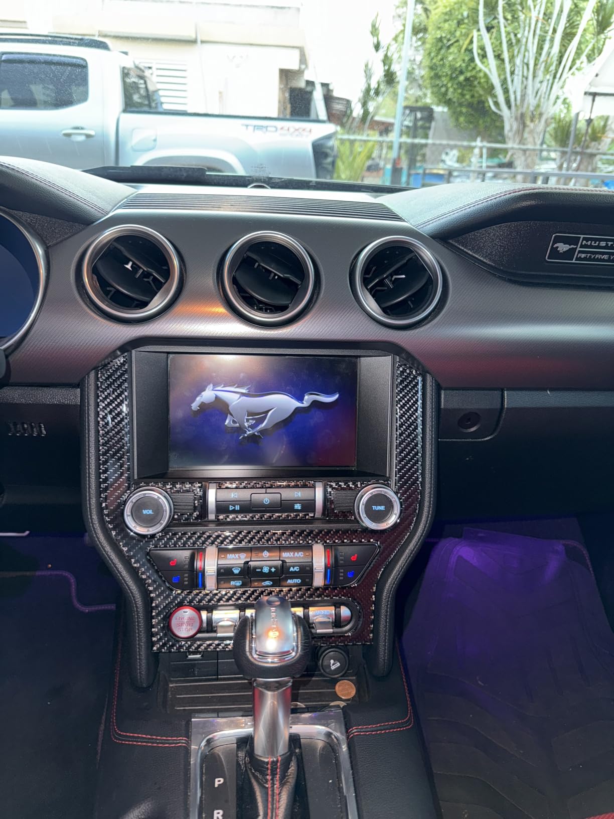 NVCNX Real Carbon Fiber Compatible with Ford Mustang GT 2015-2023 2016 2017 2018 2019 2020 2021 2022 Accessories Car Door Handle Kit Cover Interior Trim Sticker Decal Thick Overlay Black 4PCs - A customer photo 1