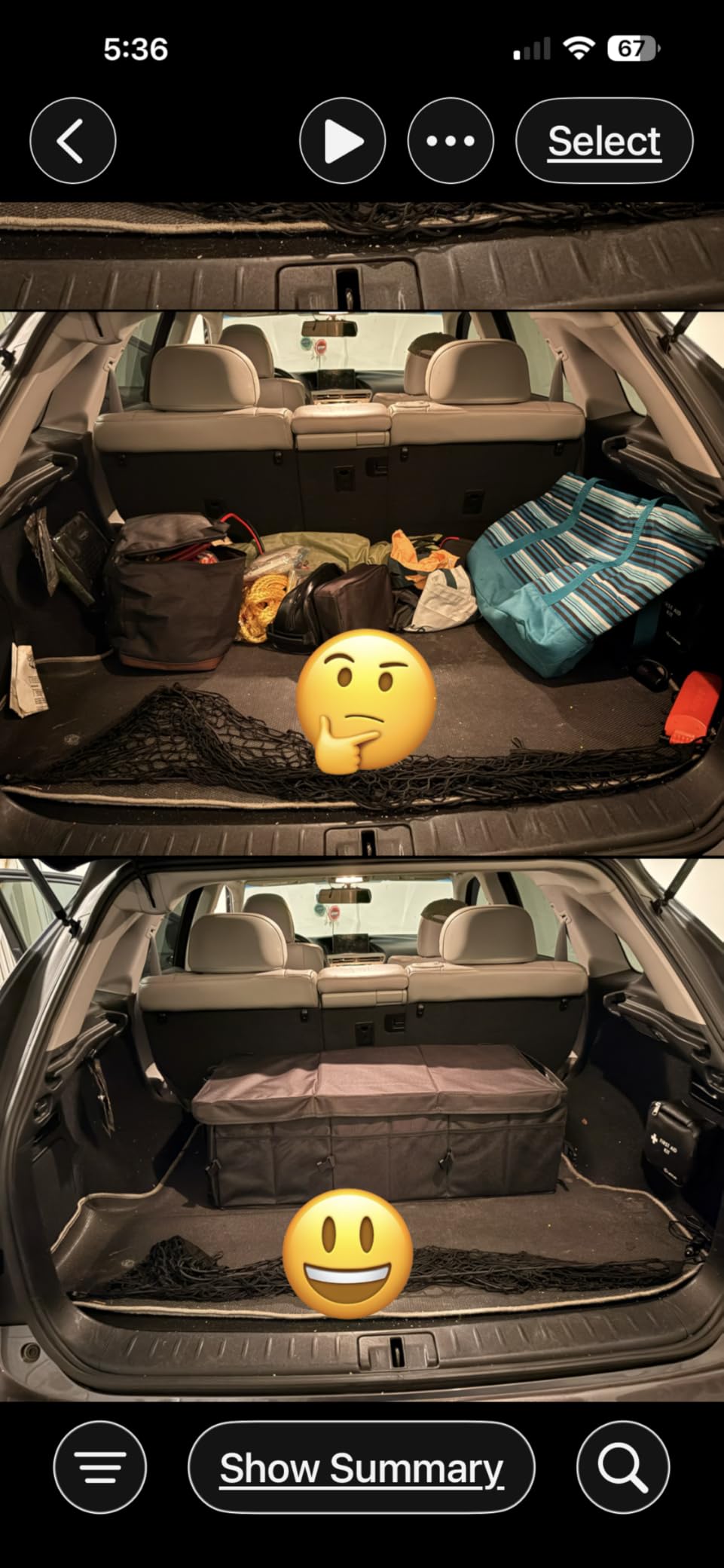 MIKKUPPA Car Trunk Organizer - 95L Collapsible Trunk Organizer with Lid, Sturdy Car Storage for SUV Auto Truck Van with Adjustable Straps and Non Slip Bottom (Black, X-Large) customer photo 1