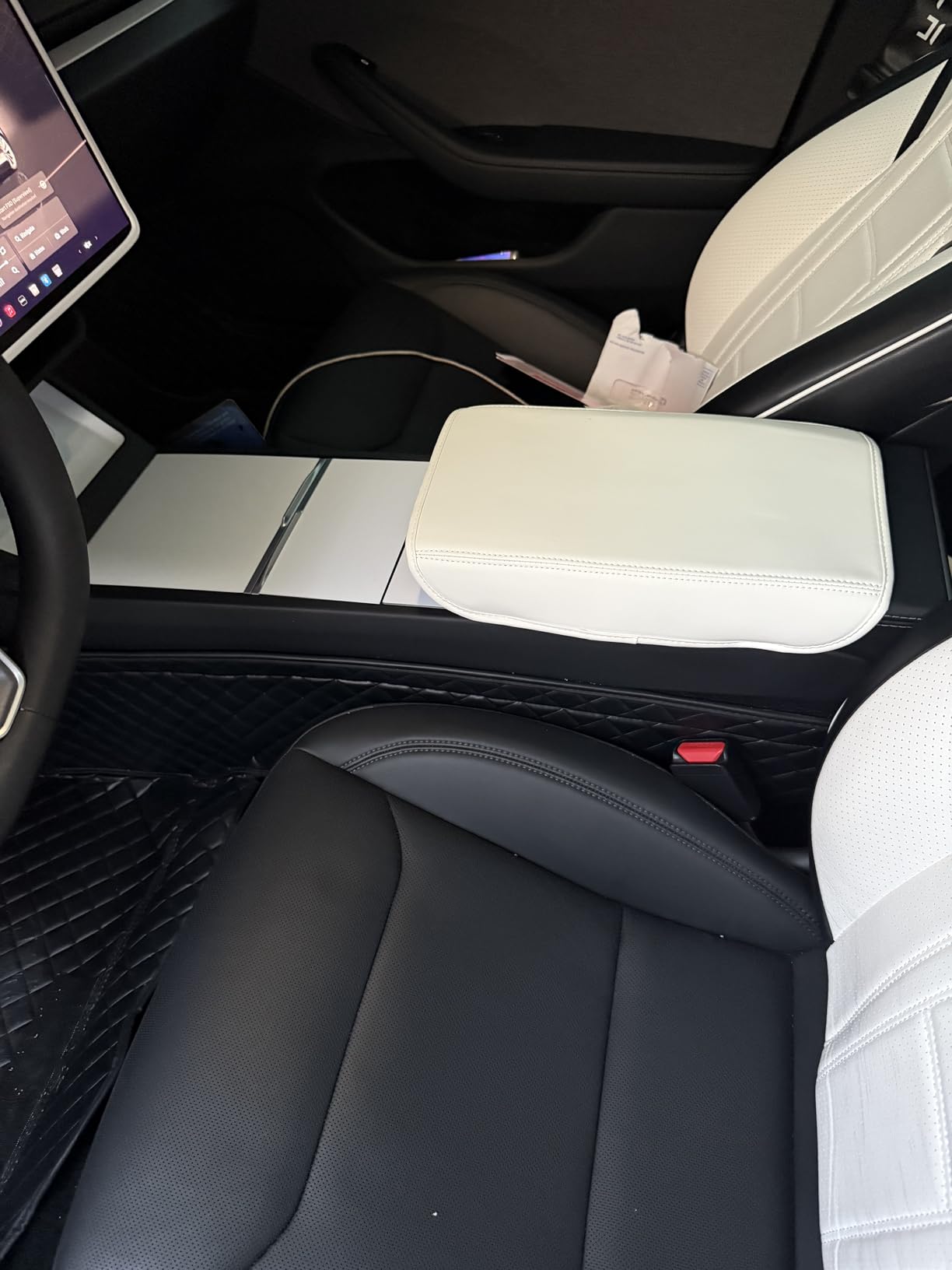 Farmogo Center Console Wrap Kit for Tesla Model Y Juniper 2025-2026 & Model 3 Highland 2024-2026 Accessories Console Cover Interior Decoration Wrap Kit (Black) customer photo 1