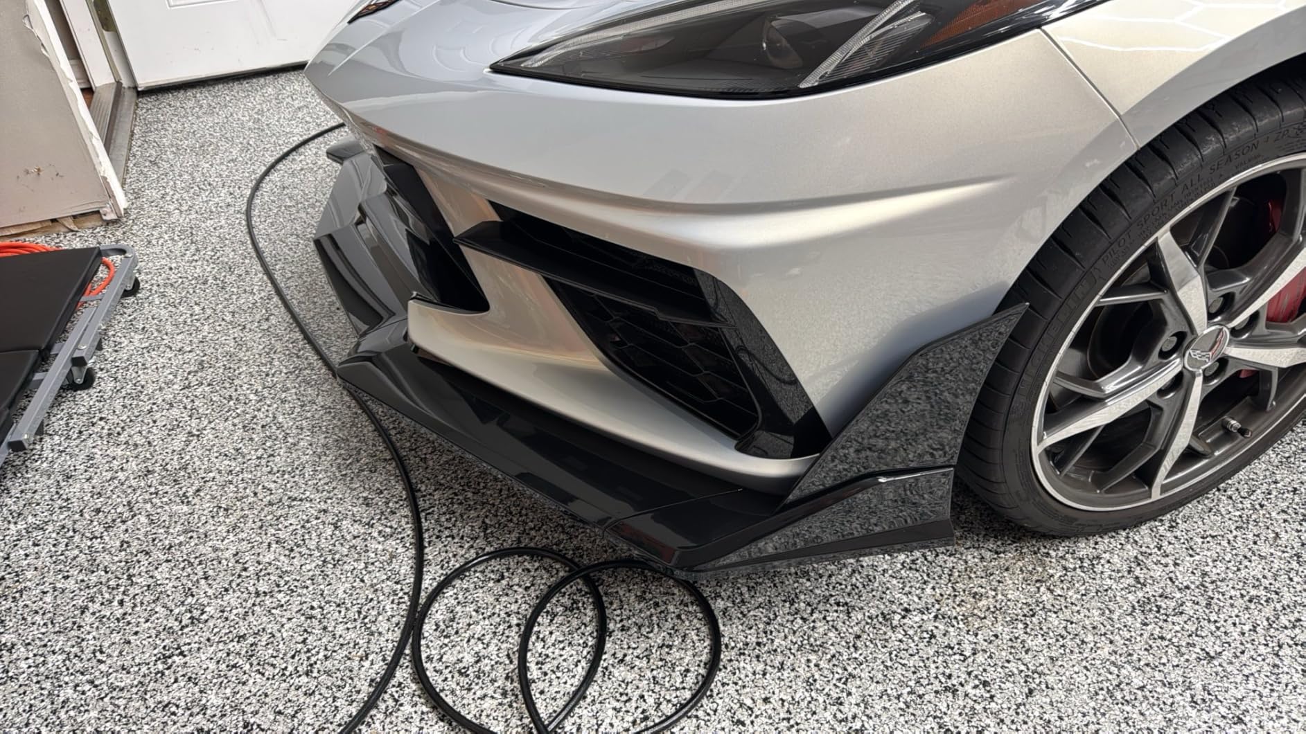 Carbon Fiber Front Bumper Lip Compatible with Corvette C8 2020-2025, Front Splitter Protector Body Kit customer photo 2