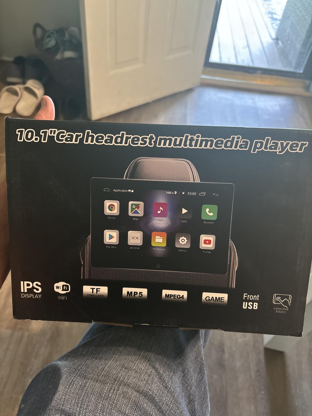 4K Android 13 Portable Car TV Headrest Monitor Back Seat,10.1 Inch Touch Screen Tablet Portable Multi-Media Video Player,Support Phone Wireless Mirror Link,WiFi USB/SD Card & 2G+32GB 1PCS customer photo 2