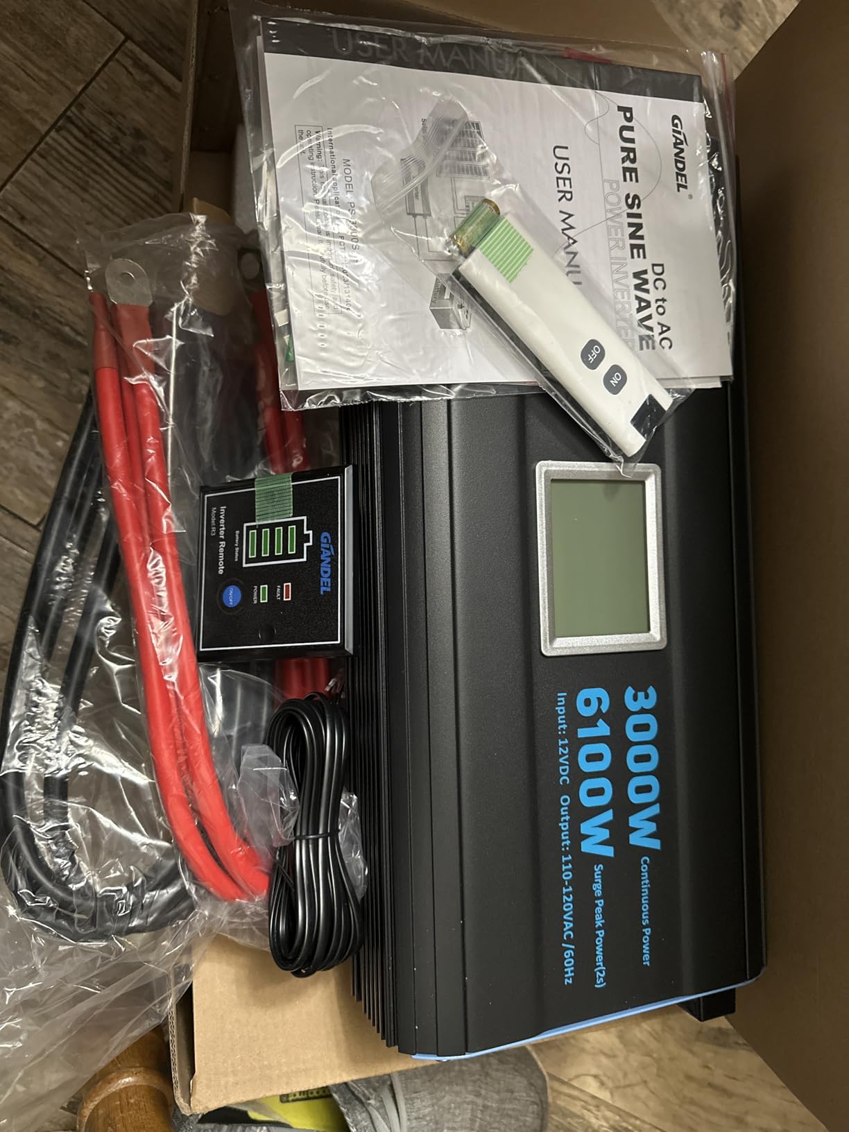 GIANDEL 4000W Pure Sine Wave Power Inverter 12V to 120V AC, 7000W Surge, Compatible with All 12V Batteries, Dual Remote Control, UL Listed GFCI Outlets, FCC Approved for RV Campers Off-Grid Solar Systems customer photo 1