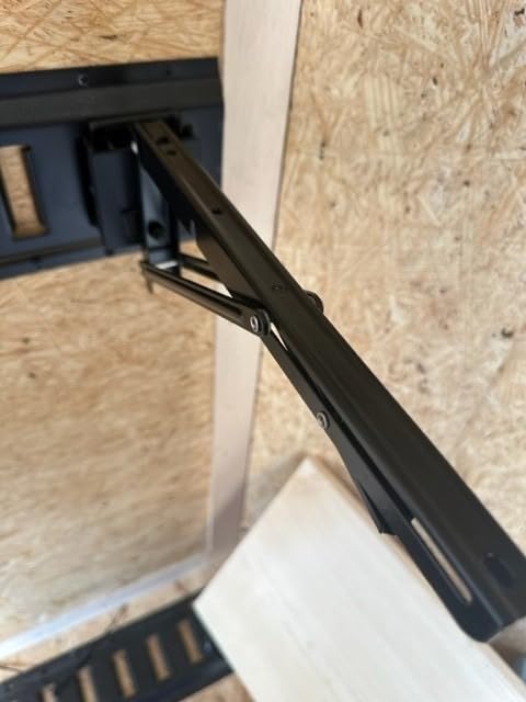 12 Inch Double Fittings E Track Shelf Bracket - Durable Hinged Collapsible Table Brackets - 4 Pack Black Powder Coating E-Track Accessories for etrack Workbench Shelves customer photo 1