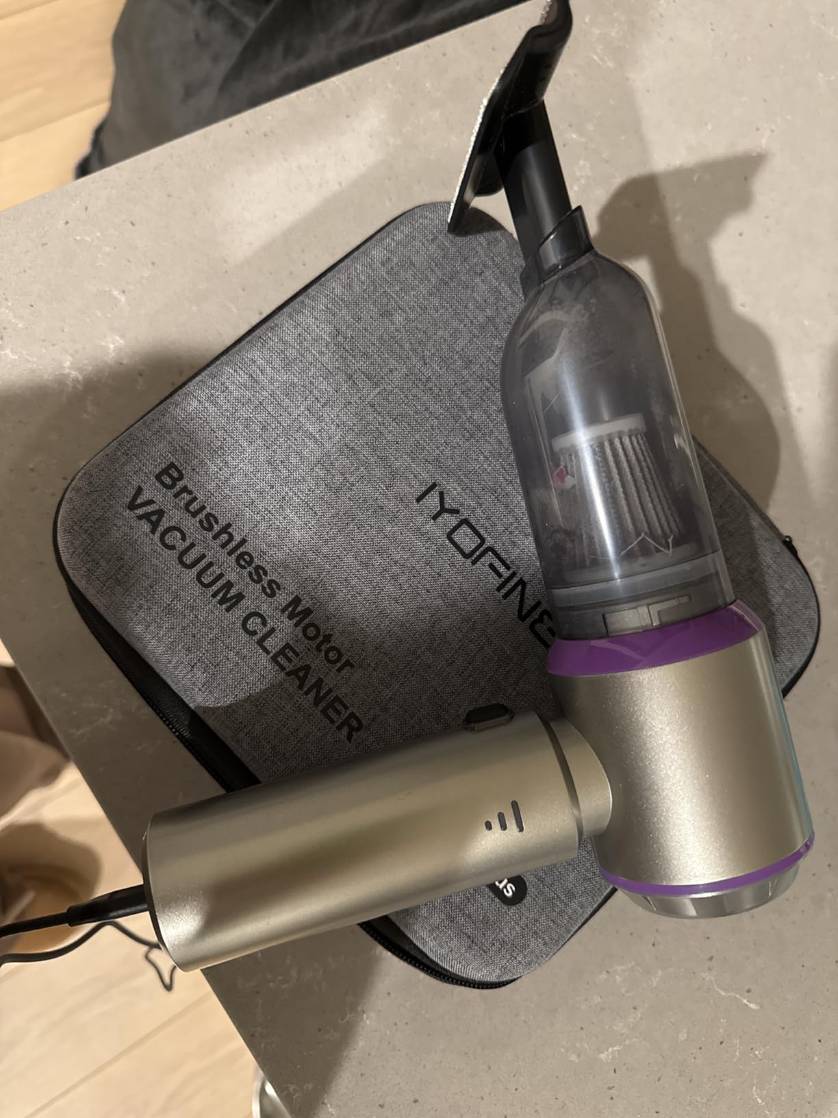 Vacuum/Air Duster 80,000RPM Super Power Mini Car Vacuum Cleaner 4-in-1 air Blower Gun Air Duster & Air Blower & Pump Hand Electric air Duster Handheld dust Blower Blower Cordless (Purple) customer photo 2