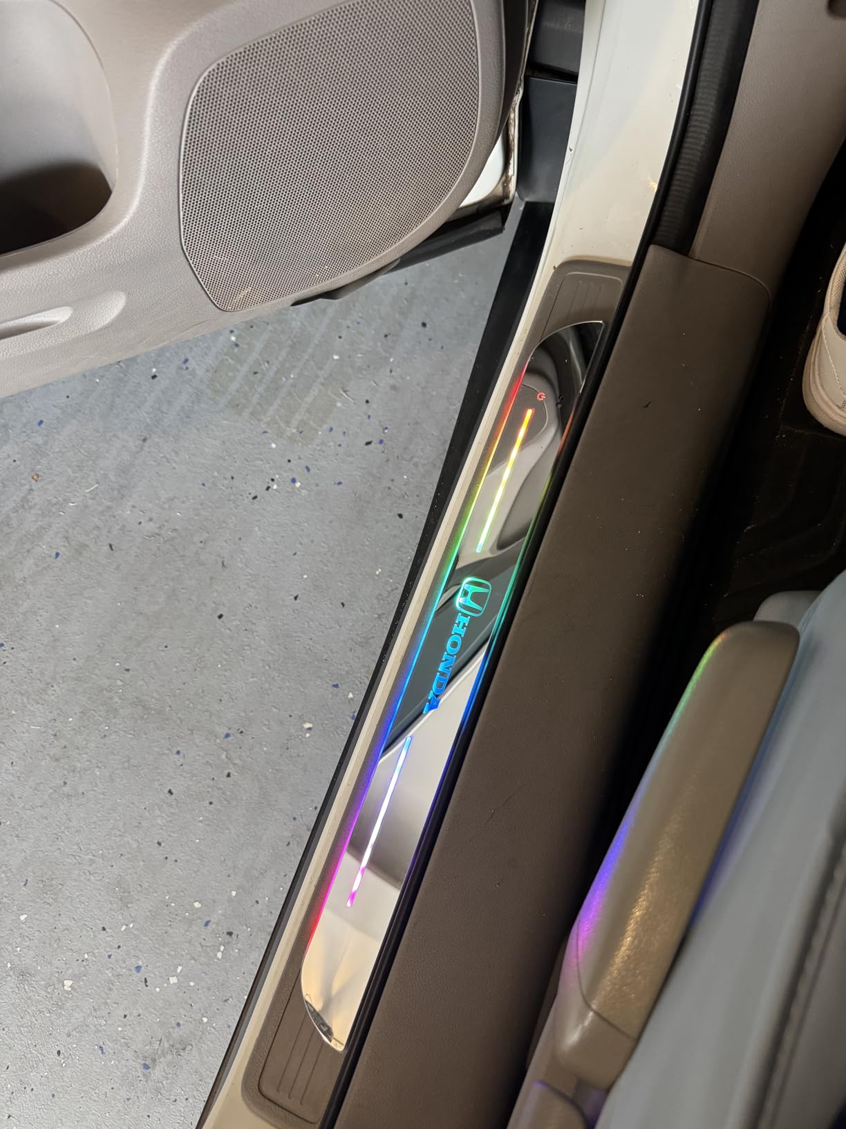 Car Door Sills,Custom Logo Or Text Led Door Sills for Car,Wireless Lights with 7 Colors/28 Change Modes Car Pedal Lights,Auto-Sensing, Welcome Courtesy (Custom Style) customer photo 1