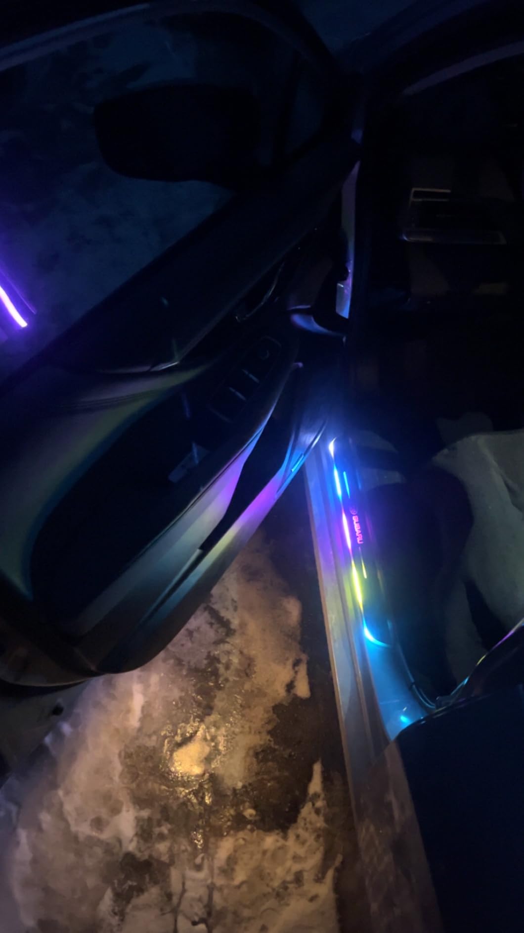 Car Door Sills,Custom Logo Or Text Led Door Sills for Car,Wireless Lights with 7 Colors/28 Change Modes Car Pedal Lights,Auto-Sensing, Welcome Courtesy (Custom Style) customer photo 2