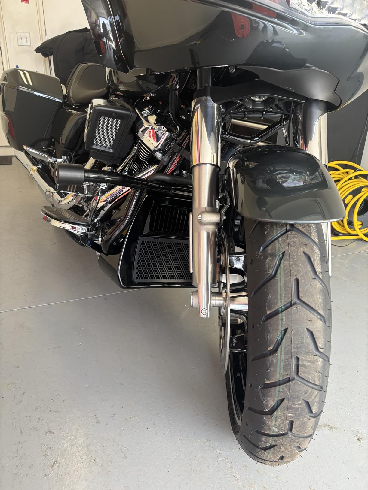 2014-2026 Engine Guard Flat Out Crash Bar compatible with Harley Davidson Touring Street Road Glide Road King Electra Glide Ultra Limited, Gloss Black Motorcycle Bumper customer photo 1