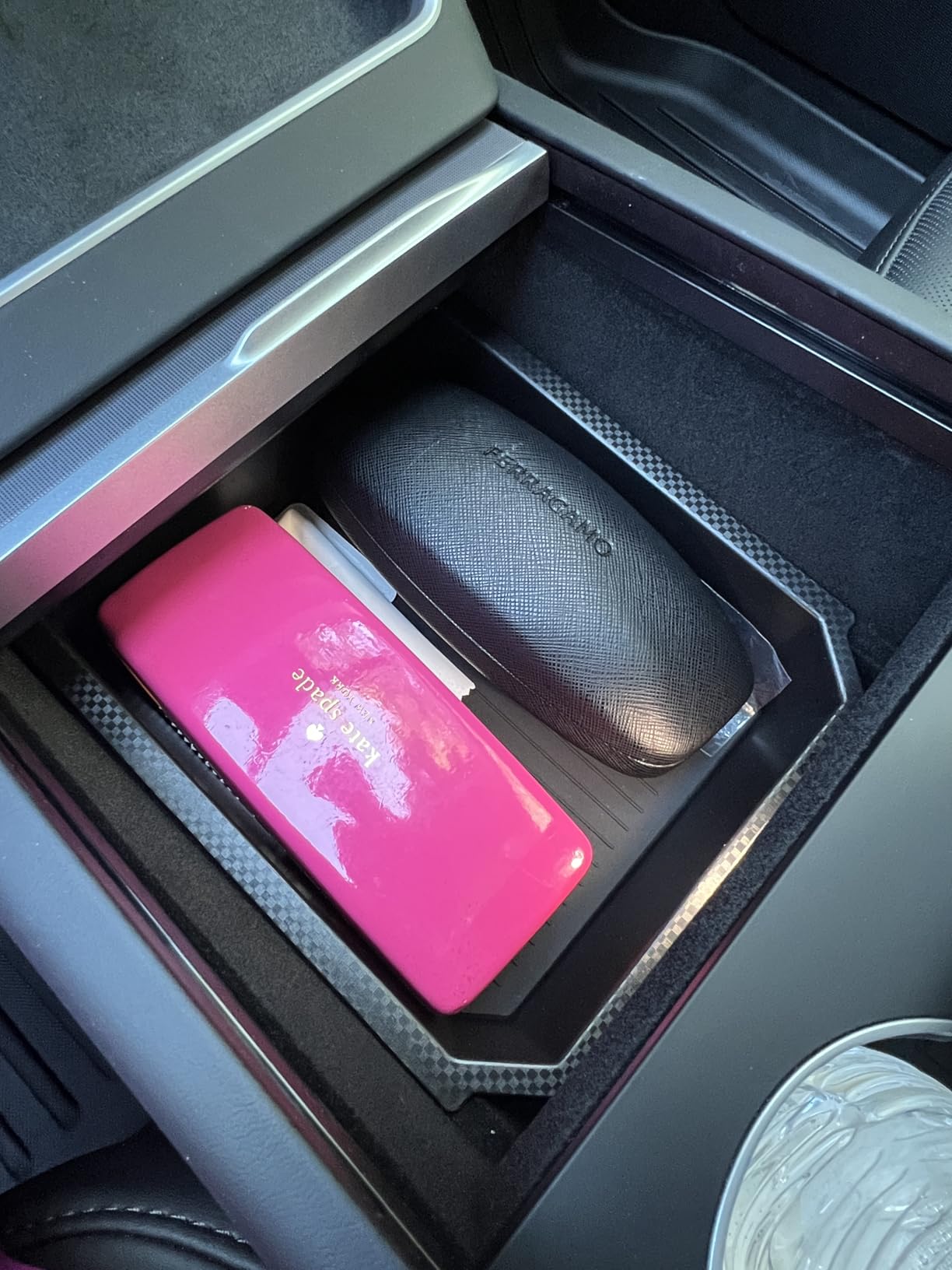 Tesla Model Y Juniper 2025 2026 & Model 3 Highland 2024 2026 Center Console Organizer Tray [Slide Smoothly + Easy Installation] Cup Holder for Tesla Model Y Juniper Accessories customer photo 1