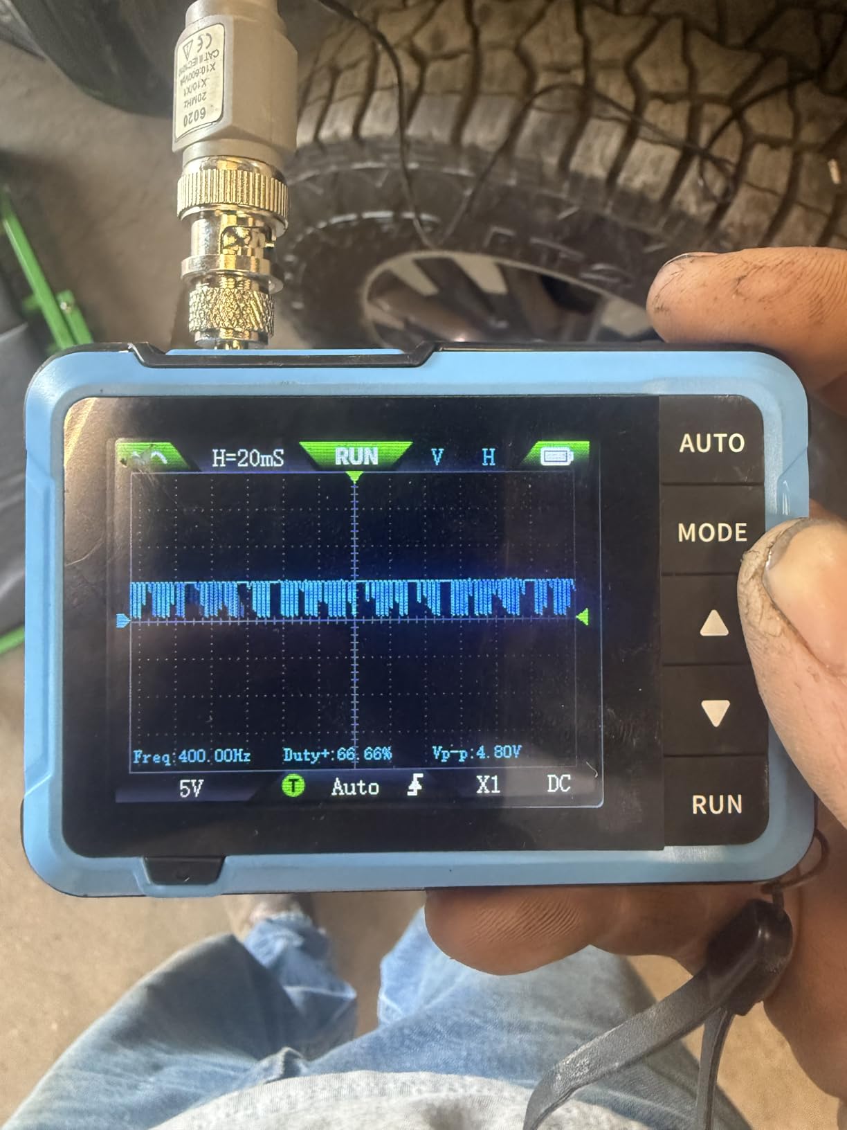 FNIRSI DSO-510 Handheld Oscilloscope/DDS Signal Generator 2 in 1, Digital Portable Automotive Oscilloscope 10MHz Bandwidth, 48MS/s Sampling Rate customer photo 1