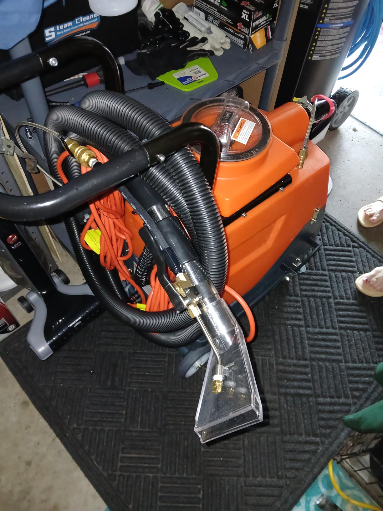 Commercial Heated Carpet & Upholstery Extractor Machine, 160 PSI Hot Water Cleaner, 1.34 HP Vacuum, 149°F Heater, Dual Tanks for Auto Detailing customer photo 1