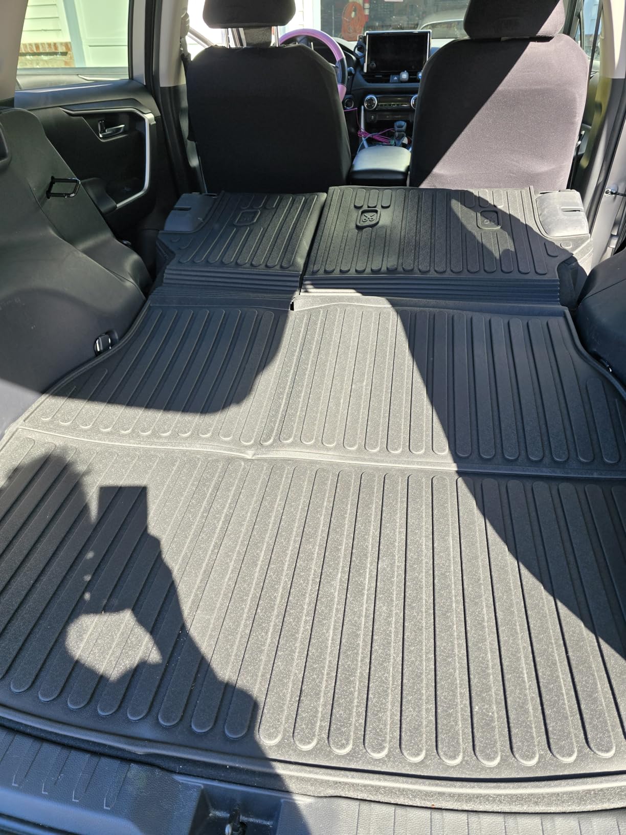 Floor Mats for Toyota RAV4 2019-2025, All Weather Floor Mats Trunk Cargo Liner with Backrest Protectors and Door Sill Guards Accessories, Full Coverage Set customer photo 2