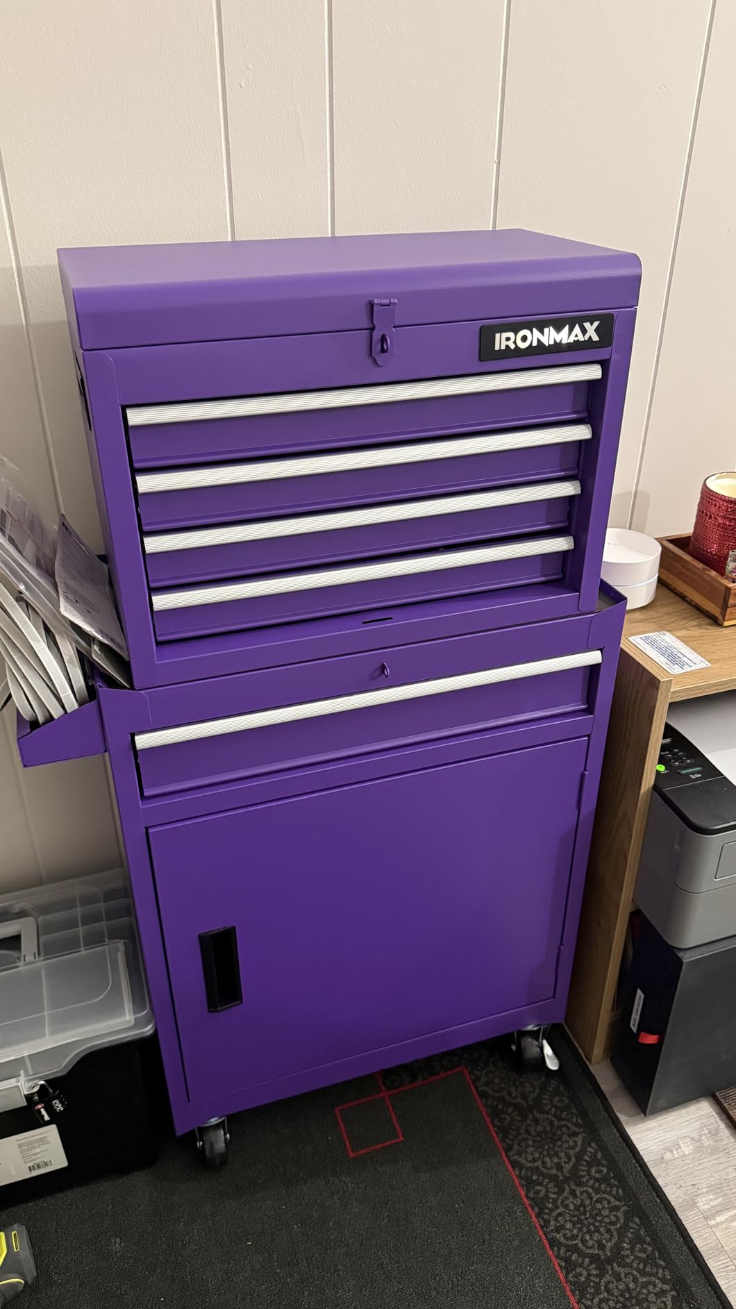 Goplus Tool Chest, 5 Drawers Rolling Tool Cabinet with Detachable Top Toolbox, Universal Lockable Wheels, Lock Bar, Protective Liner & Tool Rack, Metal Tool Storage Cart, Tool Box for Garage Workshop customer photo 1