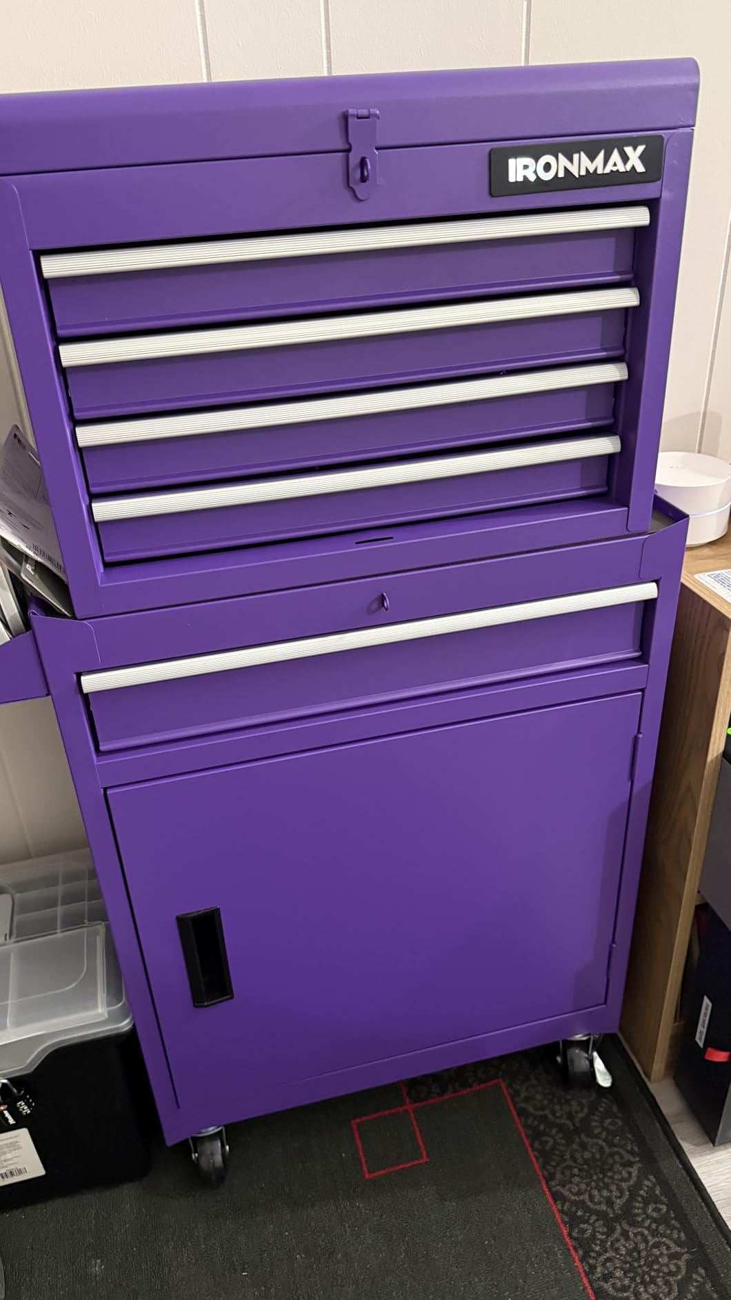 Goplus Tool Chest, 5 Drawers Rolling Tool Cabinet with Detachable Top Toolbox, Universal Lockable Wheels, Lock Bar, Protective Liner & Tool Rack, Metal Tool Storage Cart, Tool Box for Garage Workshop customer photo 2