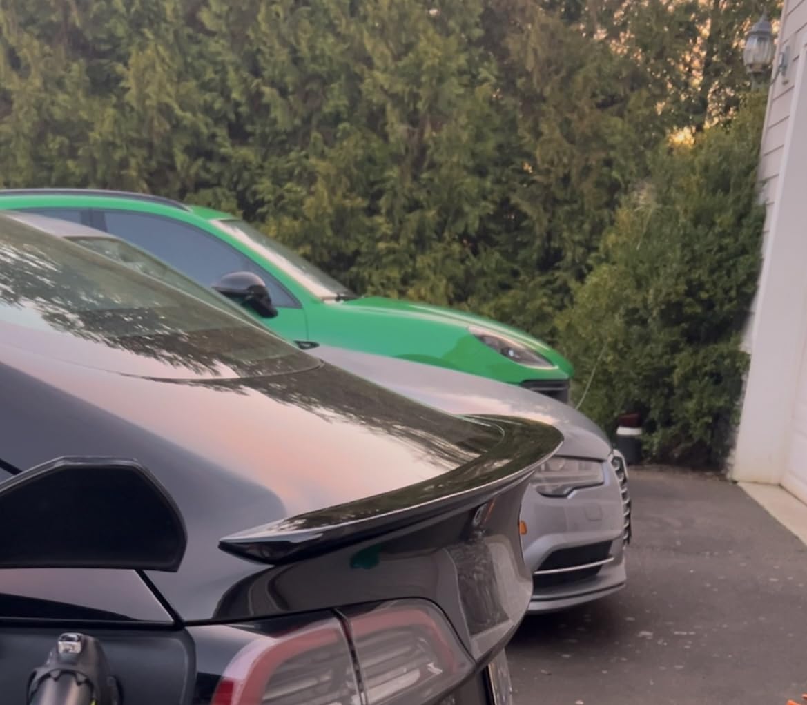 ECOTRIC Rear Spoiler Wing Compatible with Tesla Model 3 2017-2023 Trunk Tail Rear Spoiler, Glossy Black Performance P Style customer photo 1