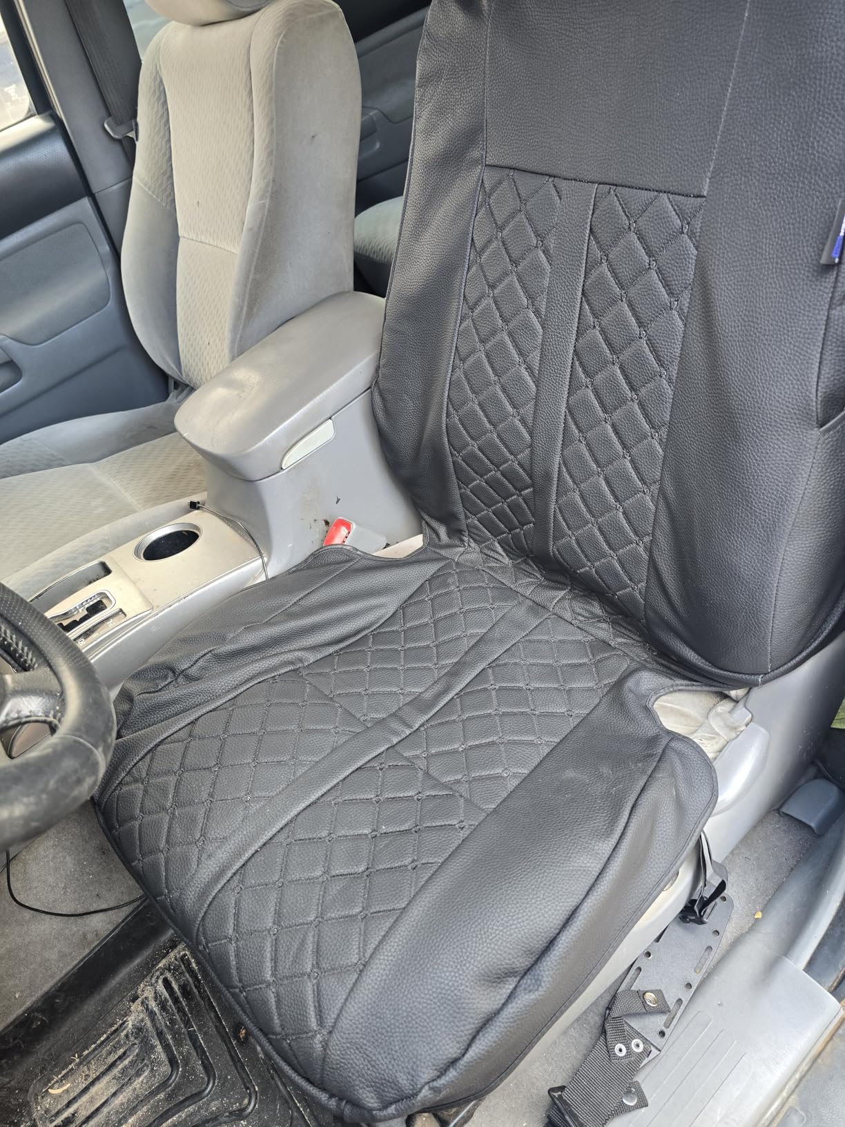 Truckiipa 2 Front Tacoma Seat Covers Leather Car Seat Covers Waterproof Truck Seat Cushion Protector Covers Fit for 2016-2023 Toyota Tacoma Double Crew Cab customer photo 1