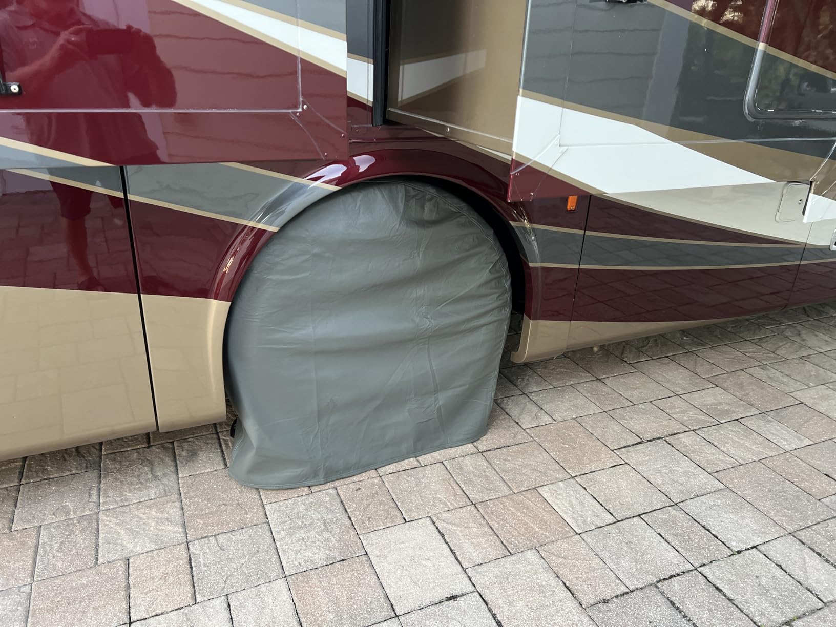 TIRESHIELD PRO Tire Covers Set of 4 - Heavy Duty All-Weather UV-Resistant Wheel Covers w/StormLock-System - Year-Round Protection for Your RV, Camper, Truck, Car & Trailer Tires w/ 23-25.75