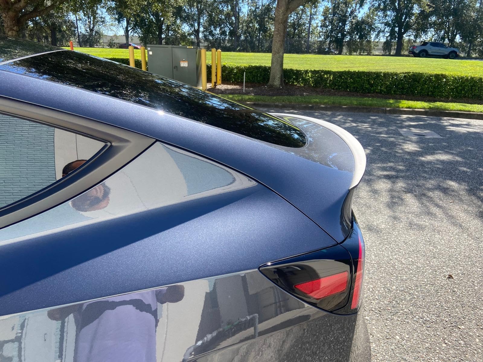BASENOR 2017-2023 Tesla Model 3 Spoiler ABS Material Rear Spoiler Wing OEM Rear Trunk Lip Proprietary Design Model 3 Accessories Matte Carbon Fiber customer photo 1