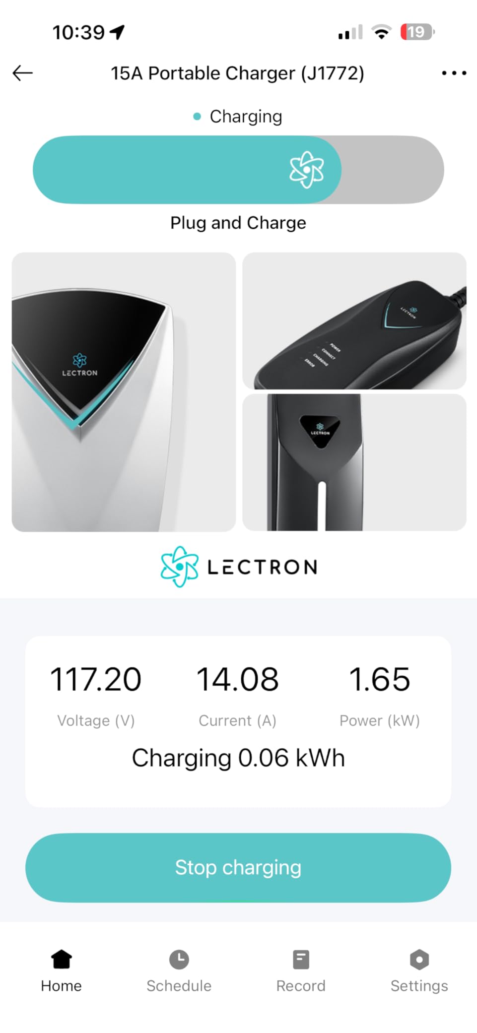 Lectron Portable Level 1 J1772 EV Charger with Wi-Fi/App Control - 12 Amp, 120V Portable Charger with NEMA 5-15 Plug, 16ft Charging Cable - for J1772 Electric Vehicles ONLY customer photo 1