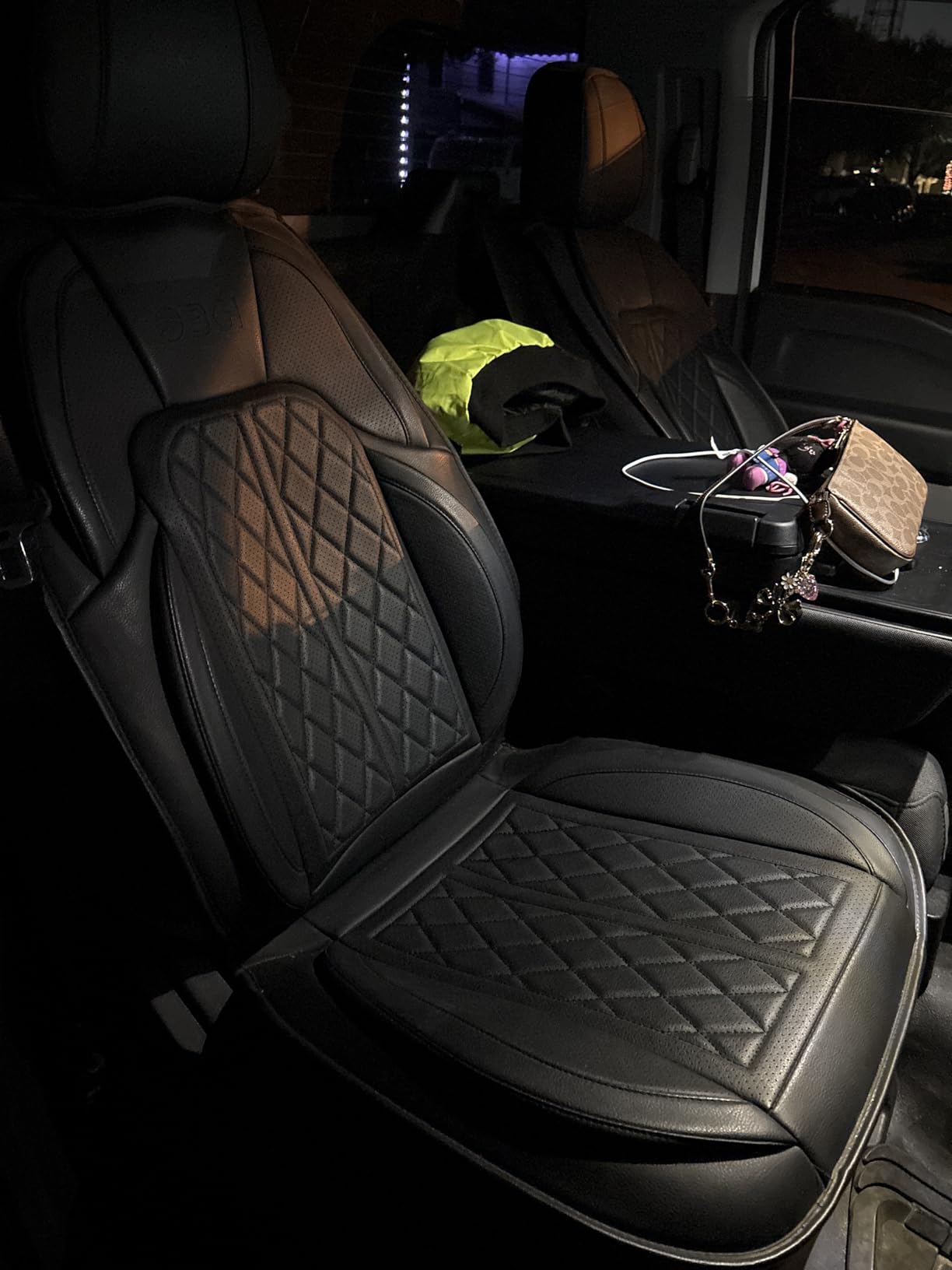 Car Seat Cover Custom Fit for Ford F150 2009-2026 Faux Leather Seat Cover Set Compatible with Regular Cab Super Cab Super Crew Pickup Truck Cushions (Black & Grey, Front Seat) customer photo 2