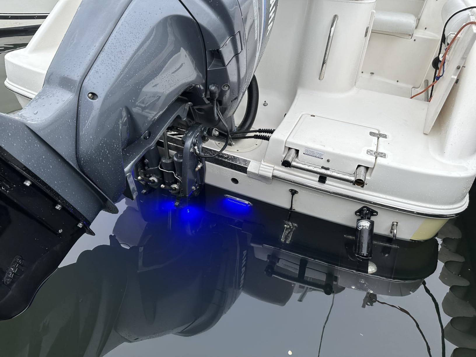 BASIKER BS4 Marine LED Underwater Boat Lights (2 x 3000LM 84LED 180° Blue) 10V-36V 316 Stainless Upgrade IP68 Waterproof, Surface Mount for Cruise Ship Yacht Boat Sailboat Pontoon Transom Deck Light customer photo 1