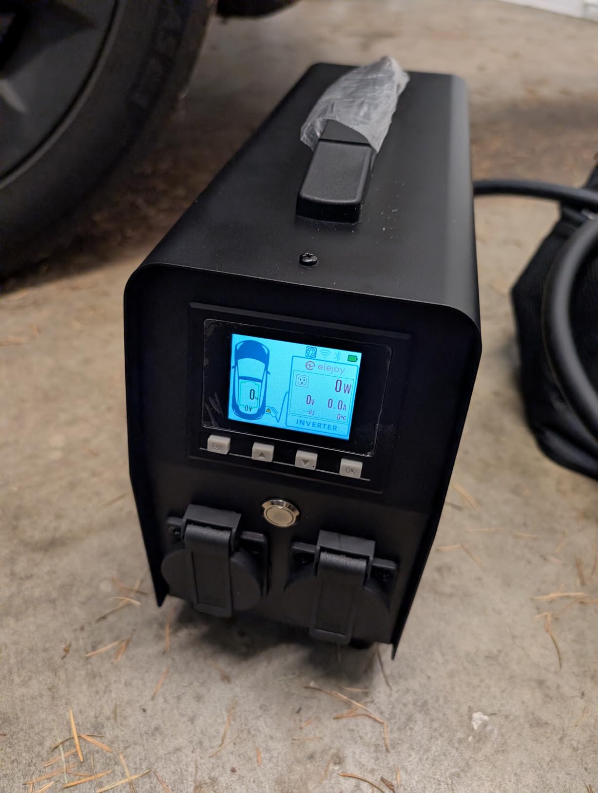 3KW EV Discharger V2L Adapter Discharge Gun Compatible with Tesla Model 3/Y/S/X After May 2019 NACS Standard Battery Protection 120V Output LCD Display Outdoor Camping Emergency customer photo 2