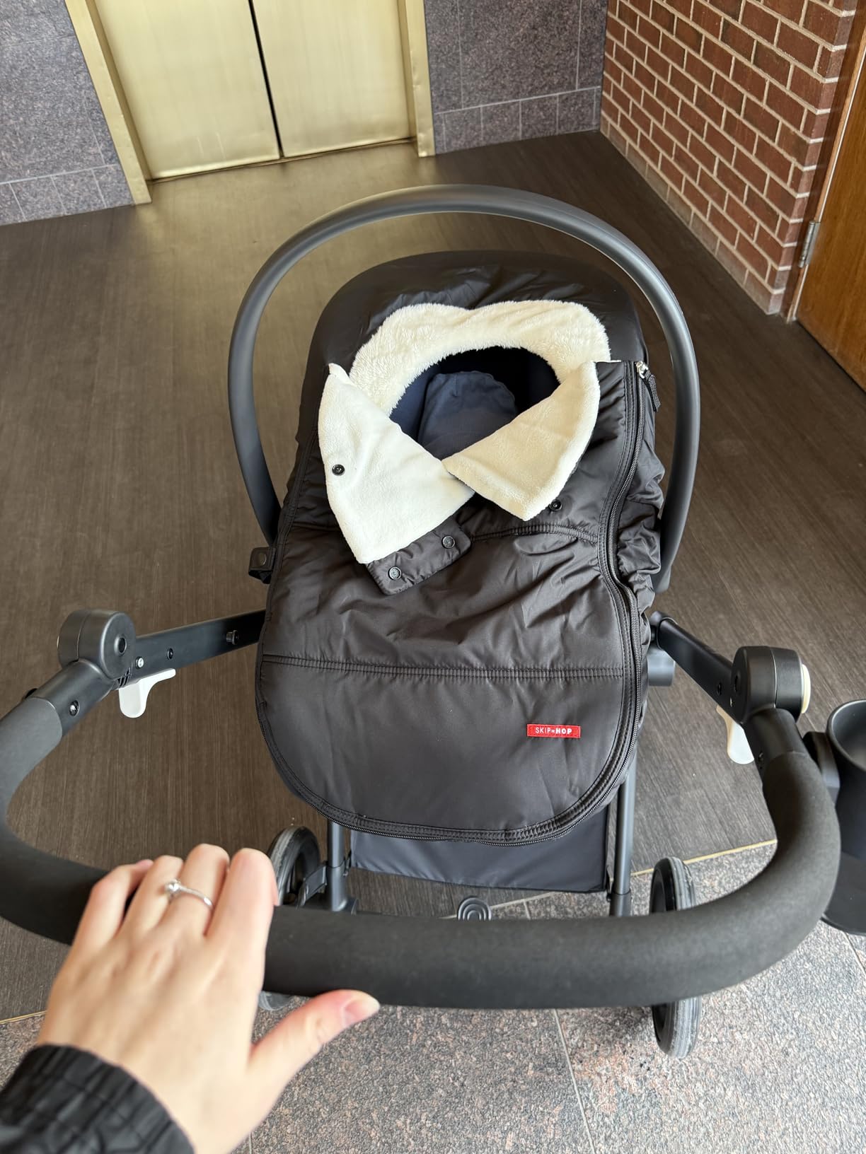 Skip Hop All Seasons Baby Car Seat Cover 4 in 1 Universal Fit with UPF40+ Sunshade and Water Resistant Fabric Oat customer photo 2