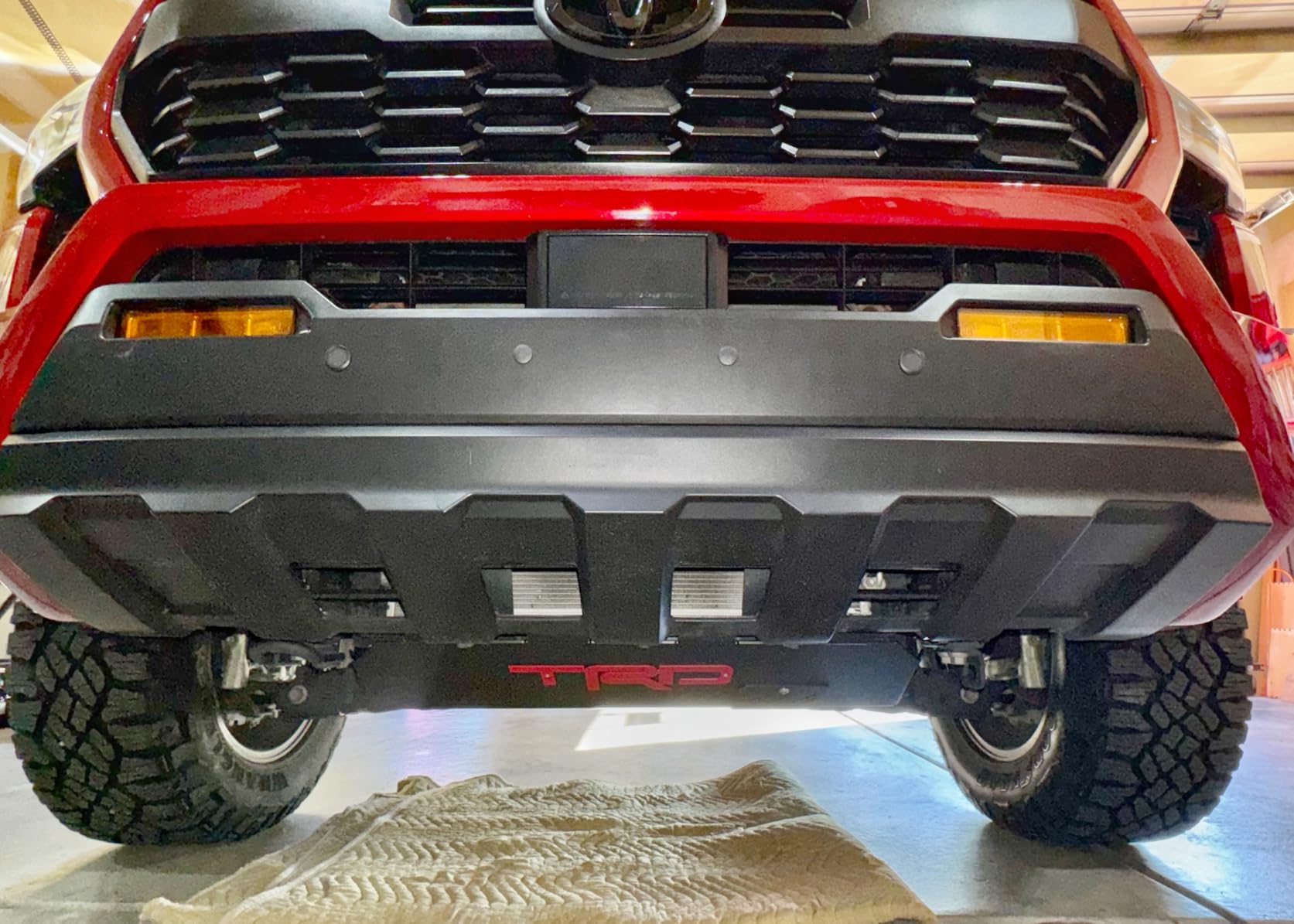 APC21 Custom Skid Plate, Compatible With Toyota Tacoma 2024-2025 2WD & 4WD - Fits Gas Models Only. Easy Oil Filter Access, Black With Red Emblem, No Cross Member Needed For Installation. customer photo 1