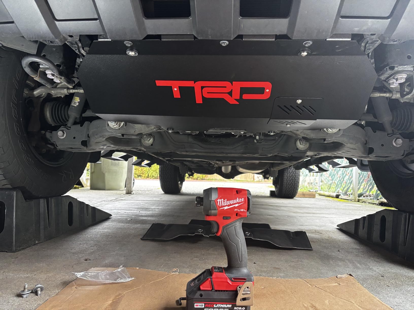 APC21 Custom Skid Plate, Compatible With Toyota Tacoma 2024-2025 2WD & 4WD - Fits Gas Models Only. Easy Oil Filter Access, Black With Red Emblem, No Cross Member Needed For Installation. customer photo 2