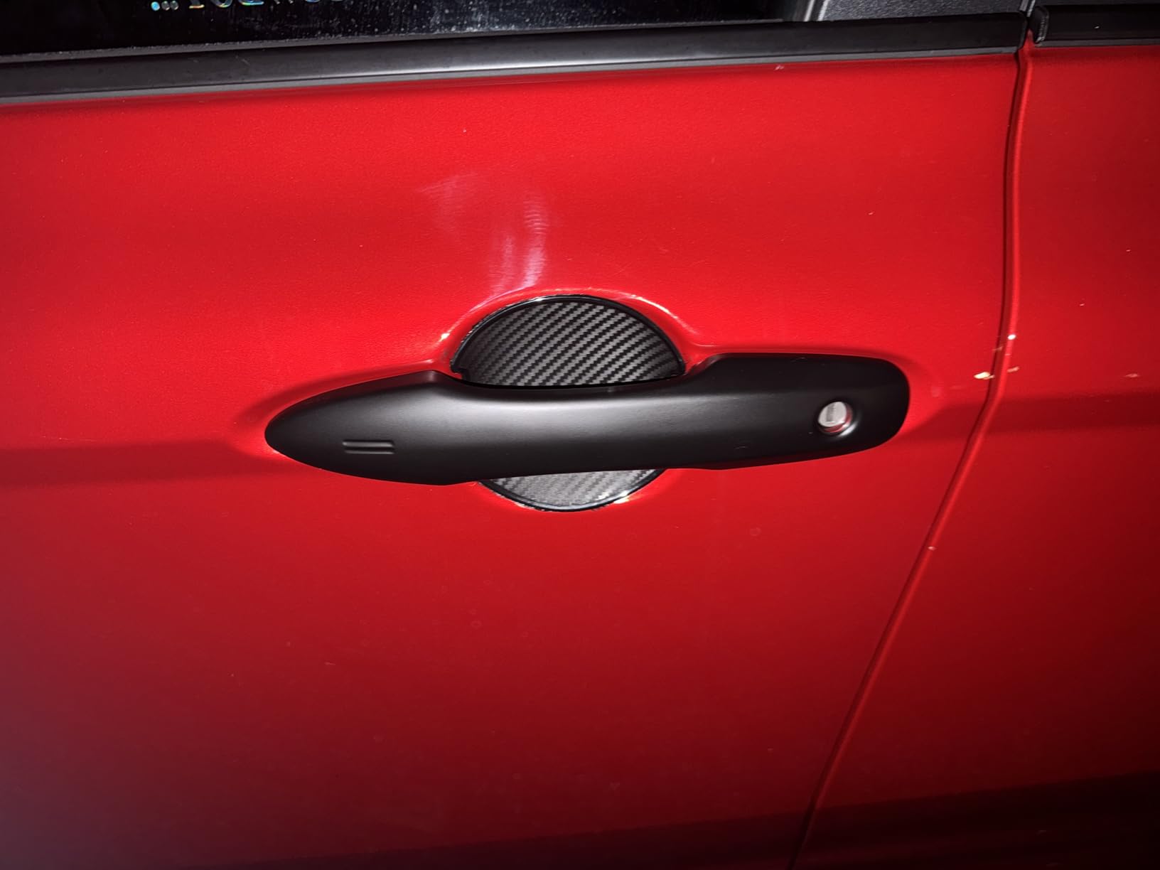 Mandark Car Door Handle Cup Scratch Protector, 4PCS 3D TPU Carbon Fiber Vehicle Door Bowl Sticker, Automotive Door Handle Paint Protective Film Cover Accessories, Universal for Most Cars (Large) customer photo 2