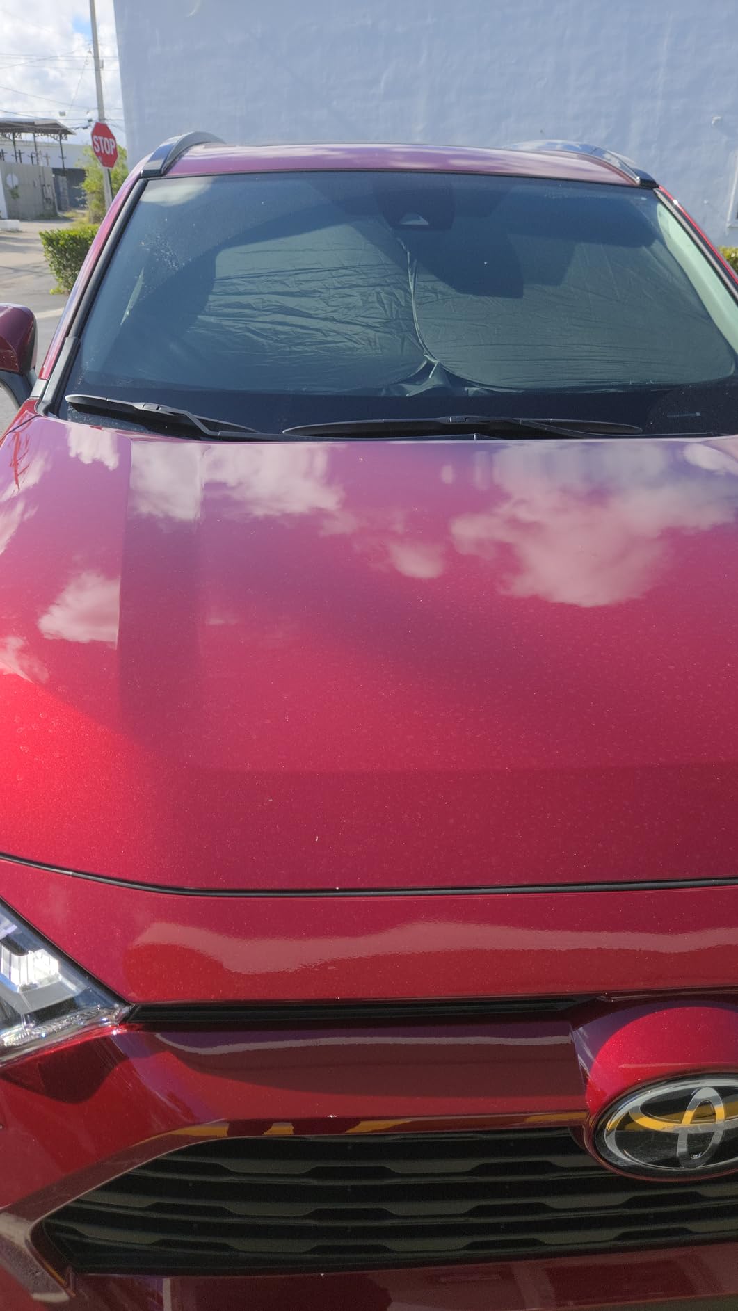 SINGARO 300T Universal Car Windshield Sun Shade, Foldable Reflective for Windshield & Window Shades with Overlapping Design, Car Interior Accessories (55