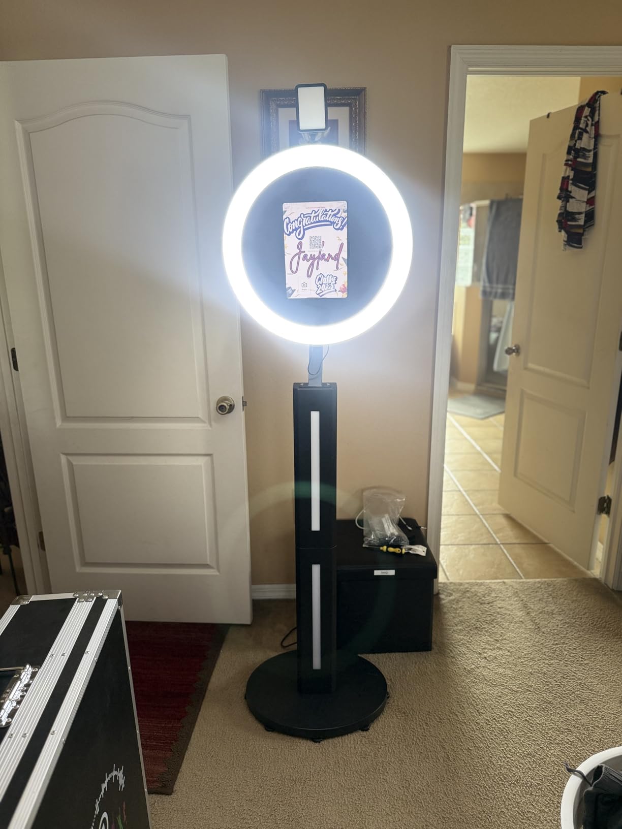 HARZHI Overhead 360 Photo Booth with Software Control APP 360-DegreeRotating Full Body Spin with Ring Light for Big Parties (Booth+Arm) customer photo 2