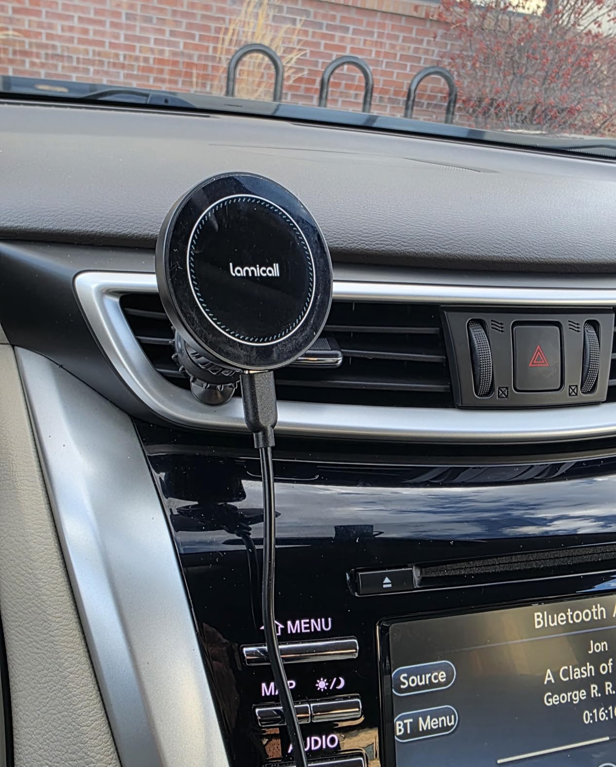 Lamicall 15W for MagSafe Car Mount Charger - [20X Strong Magnets] Wireless Car Phone Holder Charger, Magnetic Phone Holders for Car Vent Dash Accessories for Women Men for iPhone 17 Pro Max Black customer photo 2