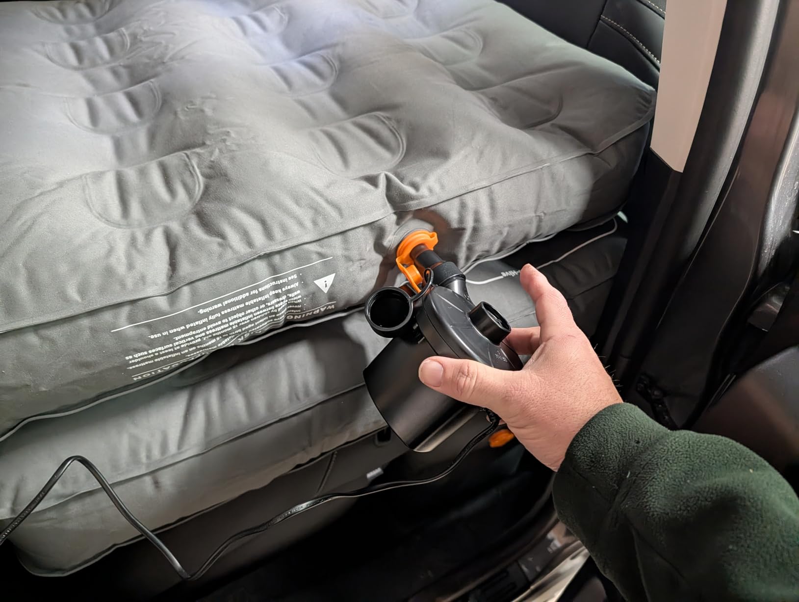 D-Hive Unbeatable Durability SUV Air Mattress for Car Camping, Durable Extra Thick 300D Oxford Fabric, Quick Easy Set-Up w/Electric Pump, Car Bed Mattress, Forrest Green customer photo 2