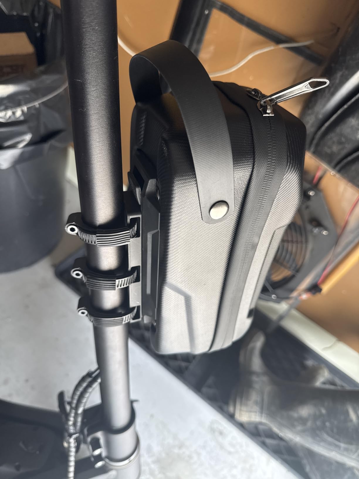 3L Large Scooter Bag with Handle, Portable Electric Scooter Storage Bag, Waterproof XL Handlebar Pouch Bag for Scooters, Bikes, Segway Niu, with Small Coded Lock & Screw Fixation Design customer photo 2